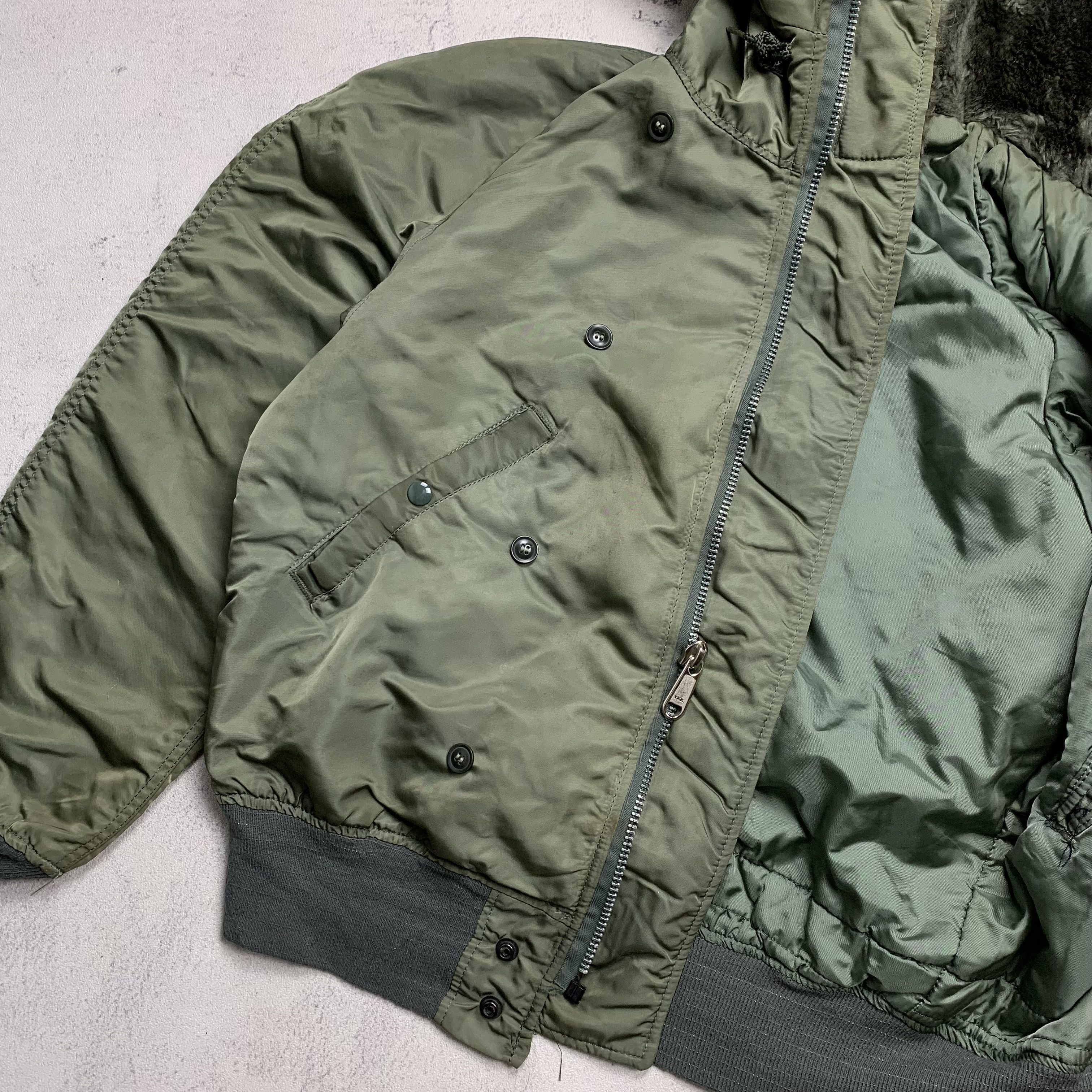 Vintage Alpha Industries N2B Faux Fur Bomber Jacket