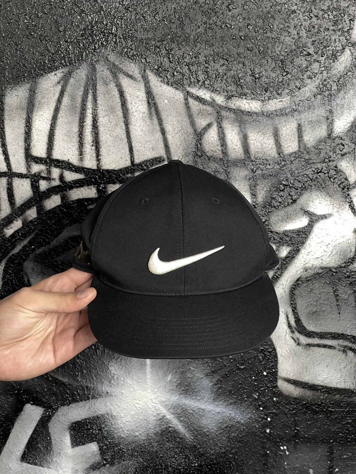 Japanese Brand Nike Golf Y2K Sportswear FlexFit Black Hat Cap Size ONE SIZE - 3 Thumbnail