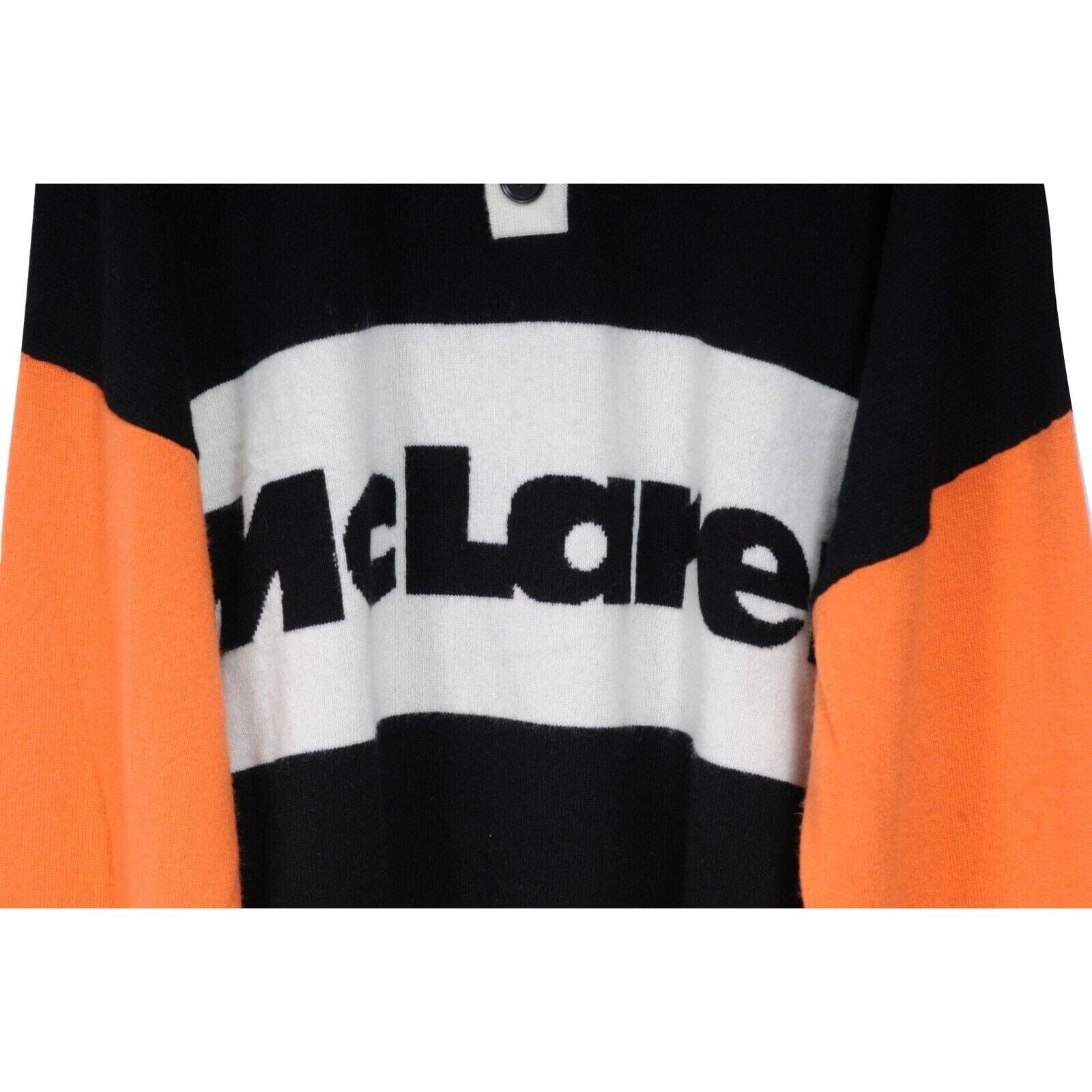 Rhude McLaren Color Block Wool Polo Shirt Orange Black -02644 Size US XXL / EU 58 / 5 - 3 Thumbnail
