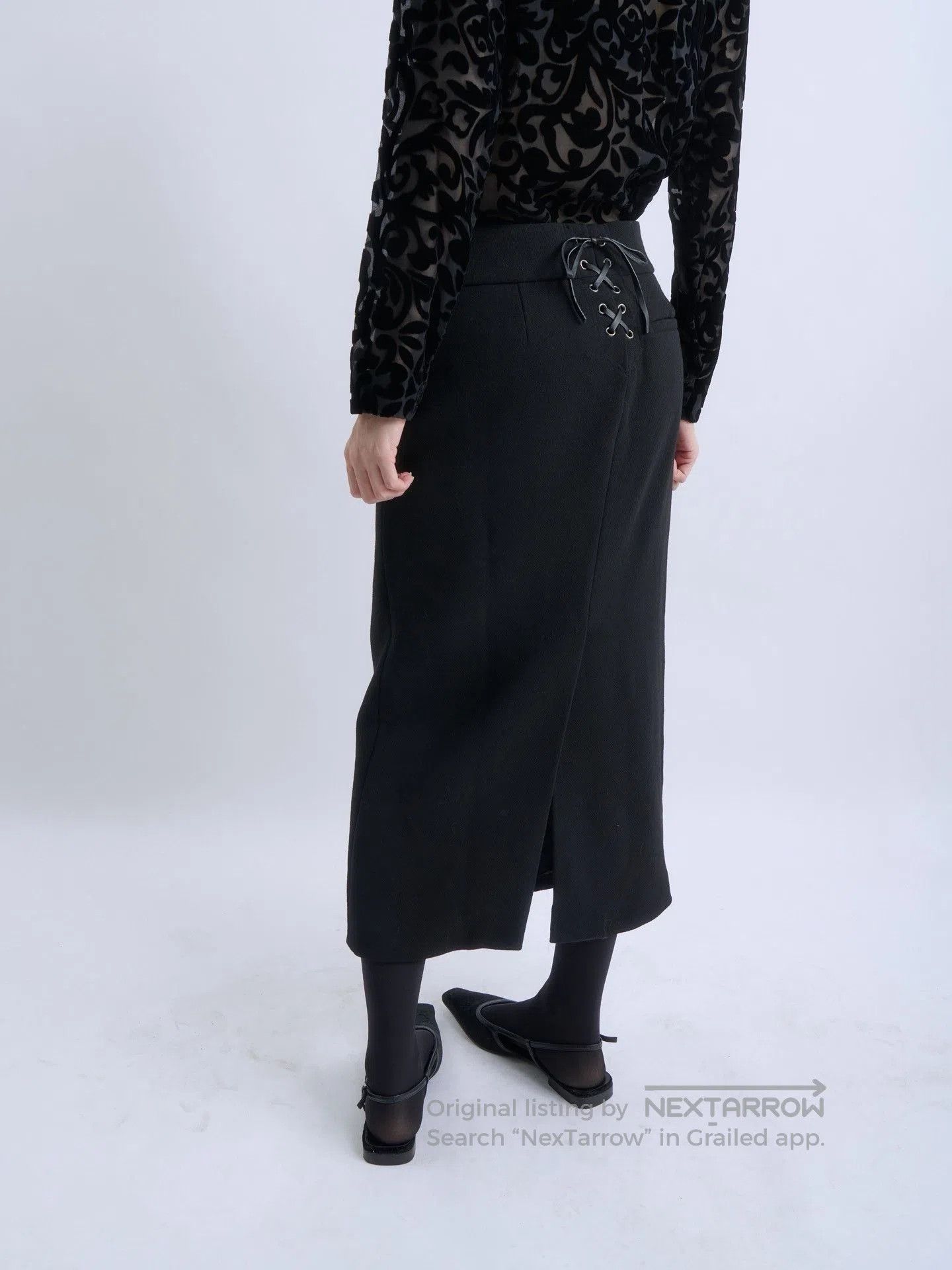 Tom Ford Tom Ford Double Belt Wool Midi Skirt. Size 31" - 5 Thumbnail