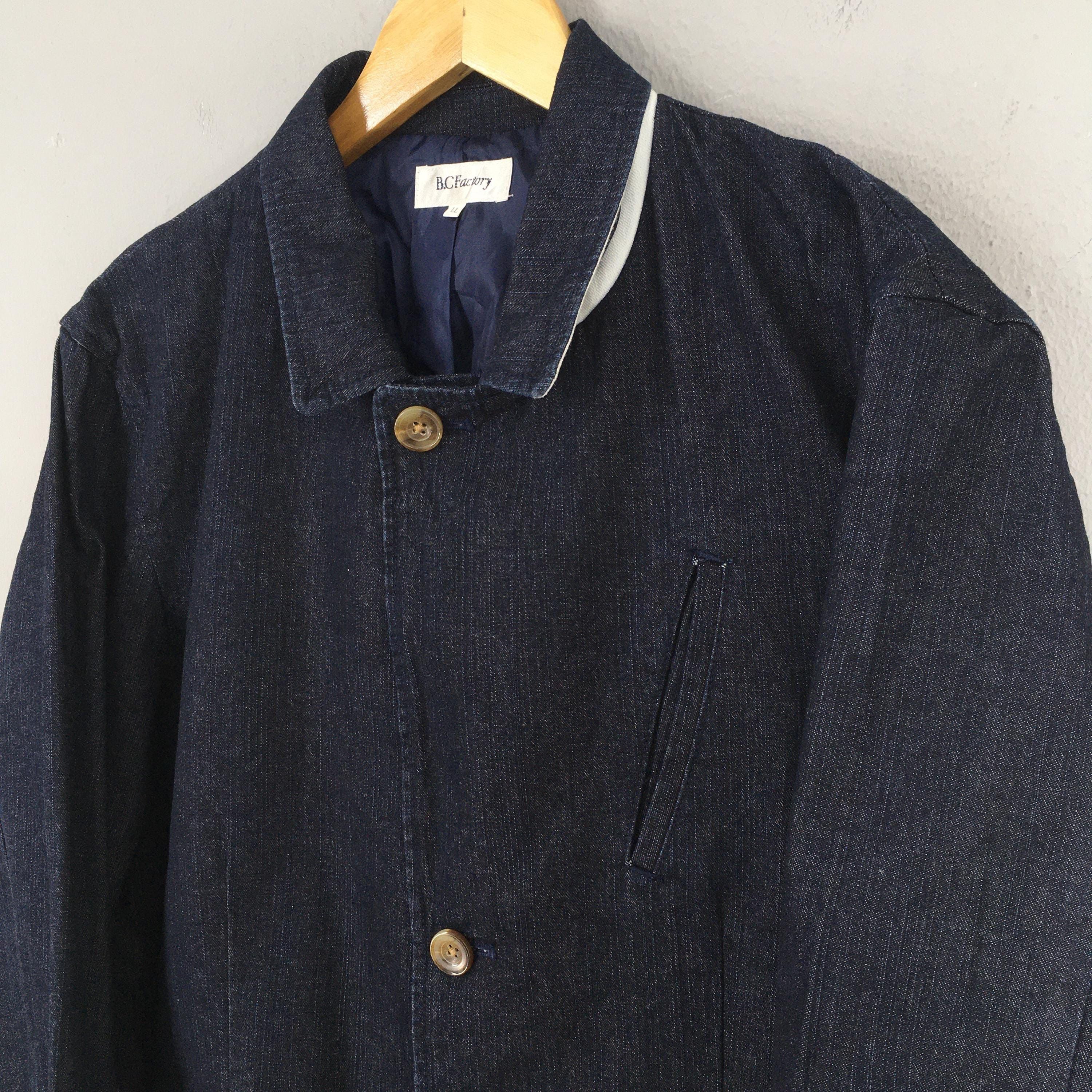 45rpm Vintage 90s Indigo Blue Denim Workers Jeans Jacket Large Size US L / EU 52-54 / 3 - 2 Thumbnail