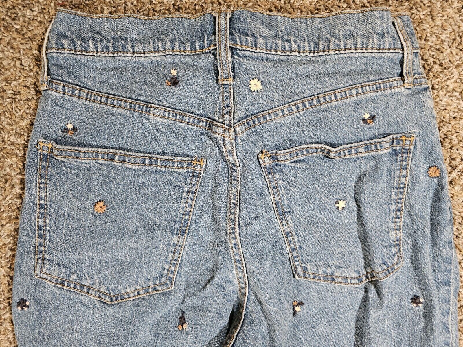 Designer Universal Thread Floral Embroidered Vtg Jeans Approx 26x27 Size 26" / US 2 / IT 38 - 7 Thumbnail