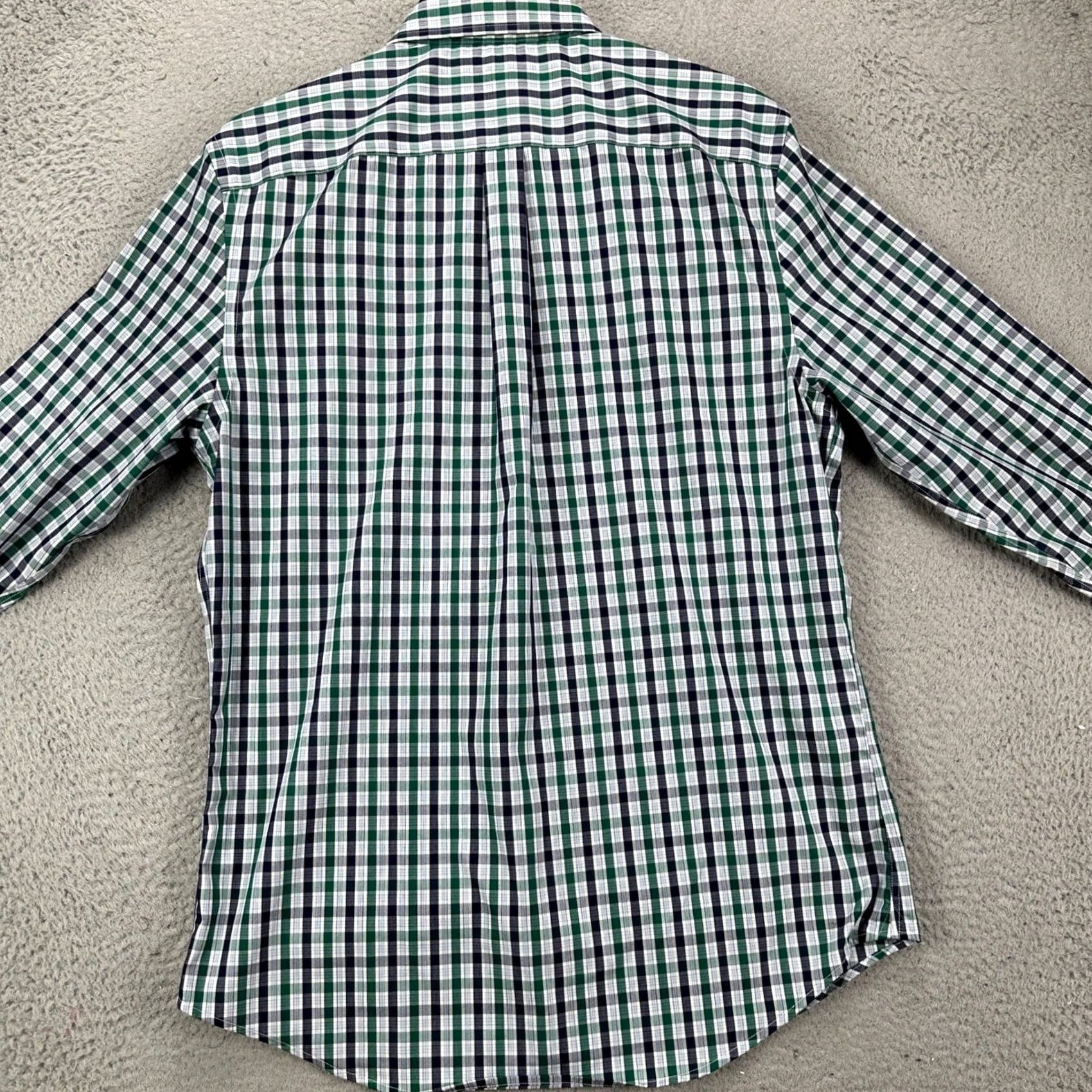 Banana Republic Banana Republic Shirt Dress Mens Medium 15-15.5 33-34 Blue Green Plaid Slim Fit Shirt Dress Mens Blue Plaid Slim Fit Mens Clothing Size 40R - 3 Thumbnail