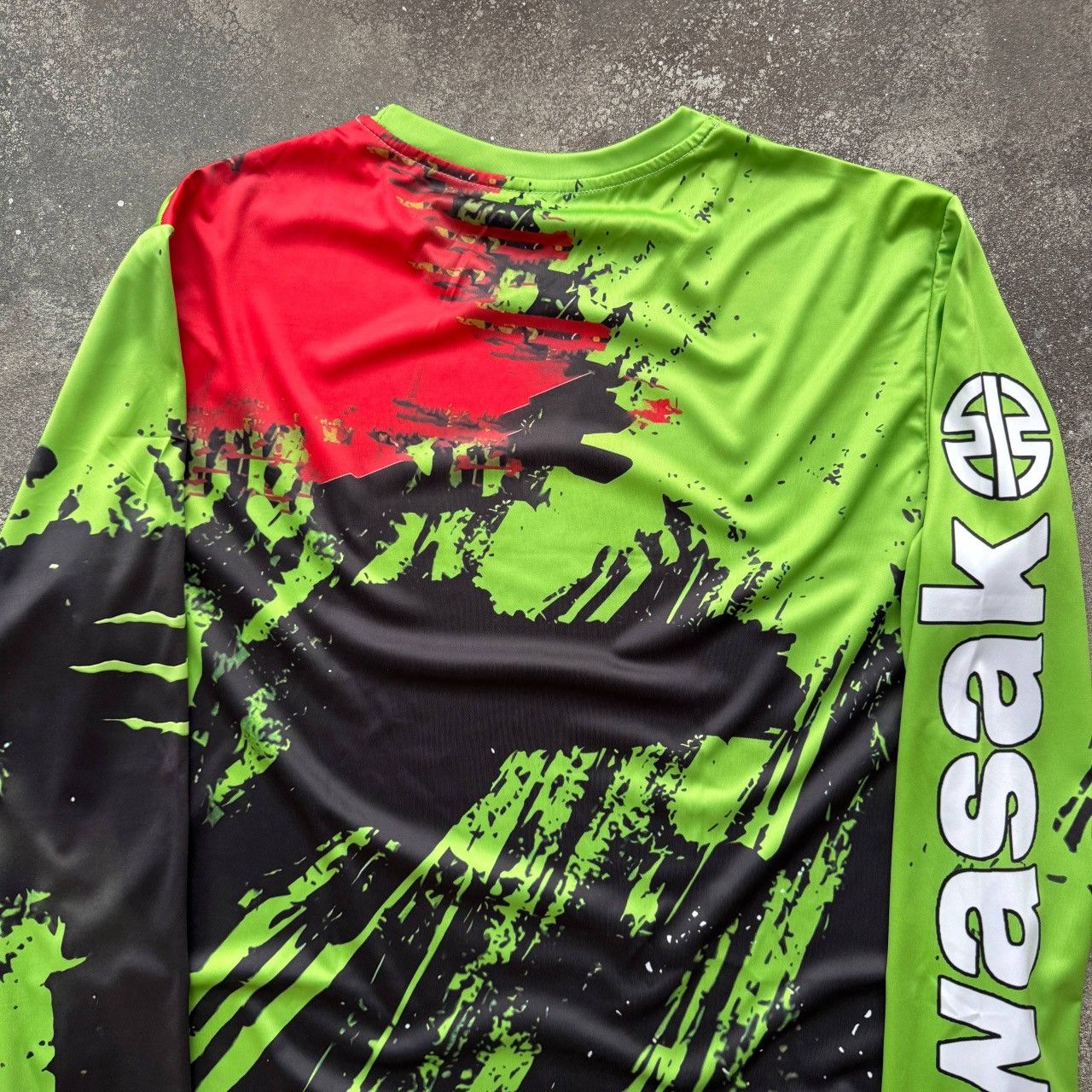 Japanese Brand Kawasaki Moto F1 Biker Racing Jersey Size US XL / EU 56 / 4 - 9 Thumbnail