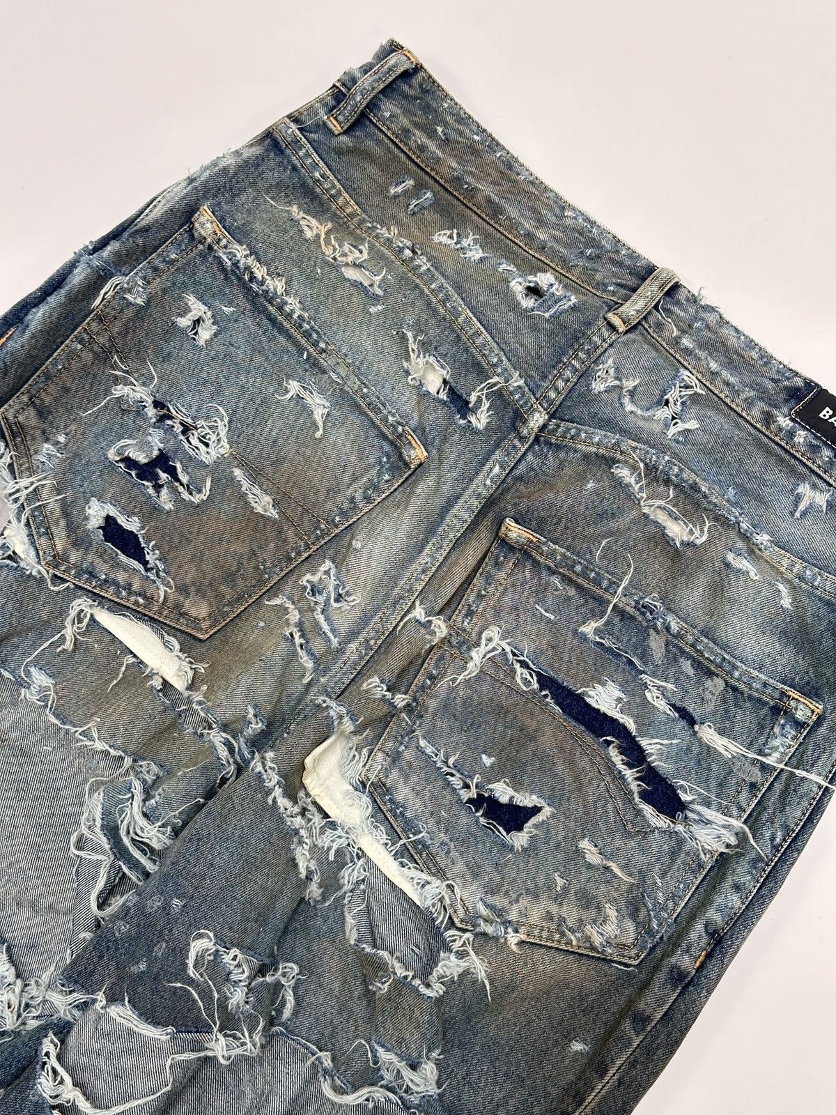 Balenciaga Summer23 MudShow Destroyed Dirt Denim Pant