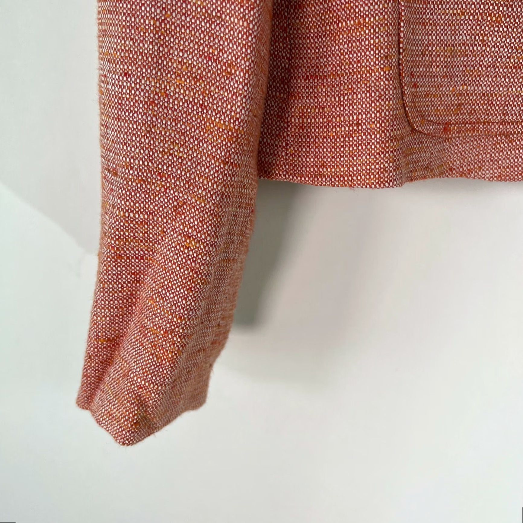 Vintage Valerie Stevens Women's Blazer Orange Lined Pockets Woven Textured Size 6 Size M / US 6-8 / IT 42-44 - 6 Thumbnail