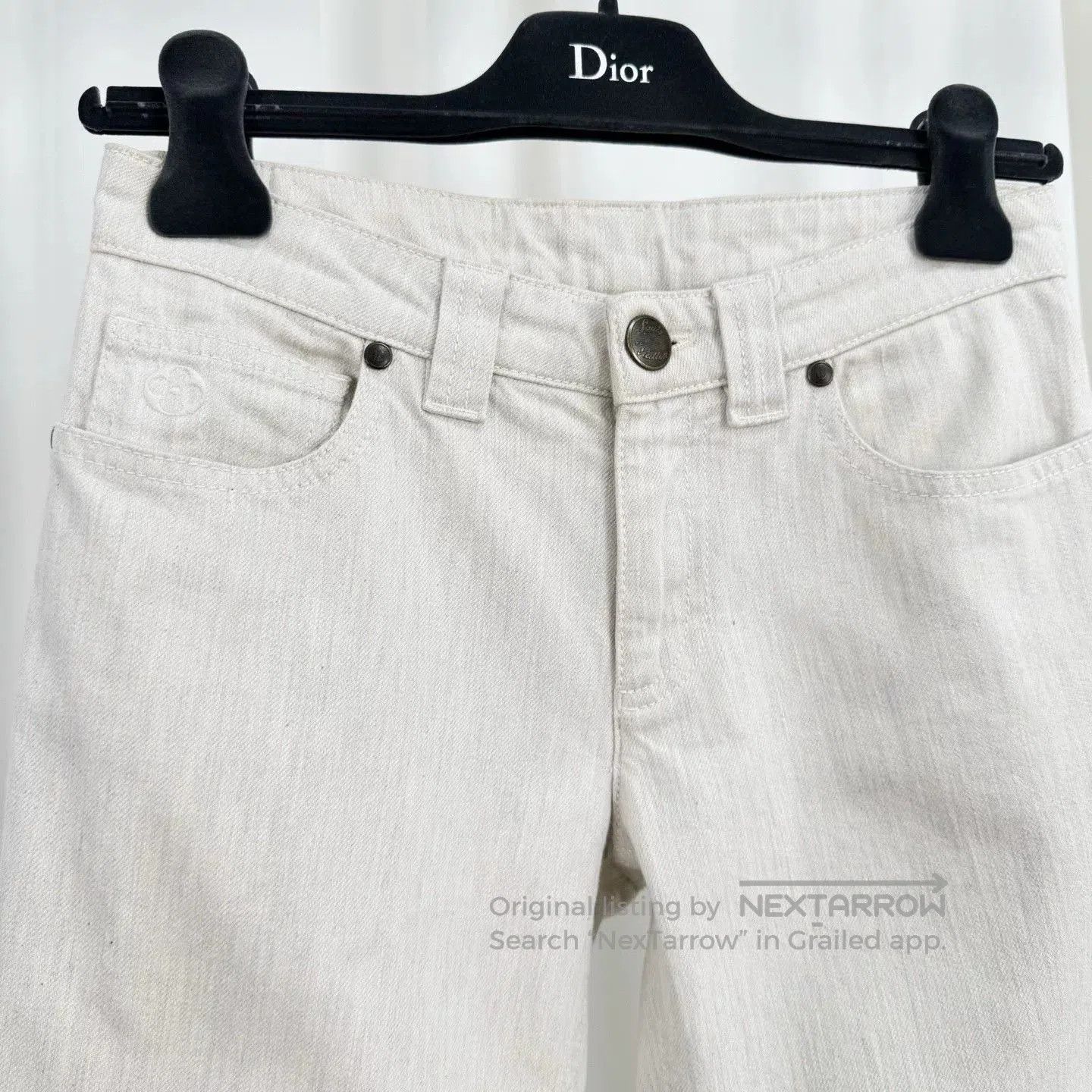 Louis Vuitton louis vuitton gray embroidered denim pants. Size US 34 / EU 50 - 3 Thumbnail