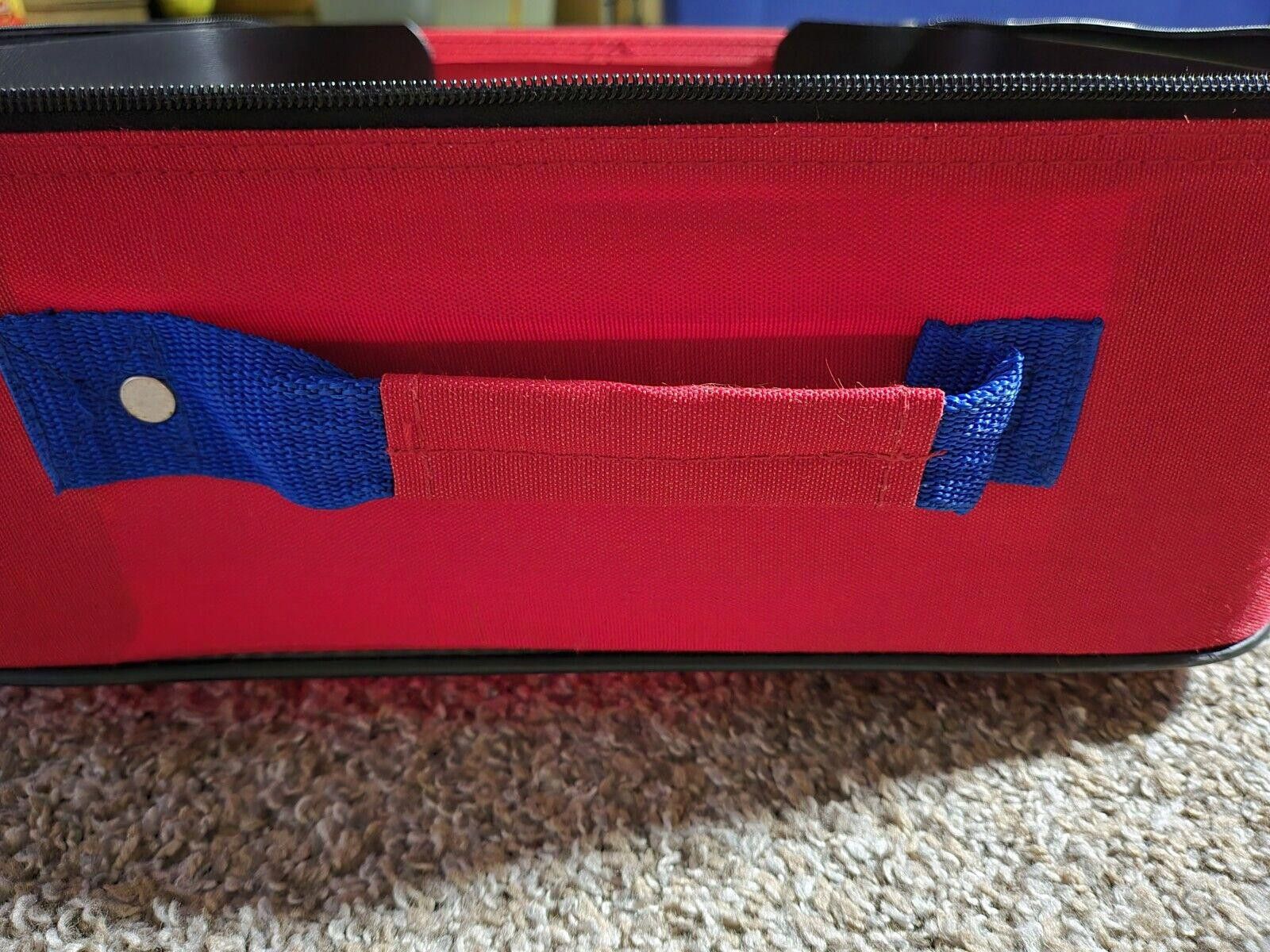 Designer 3 Piece Red And Blue Camp Carnival Luggae Set Wheels Size ONE SIZE - 8 Thumbnail