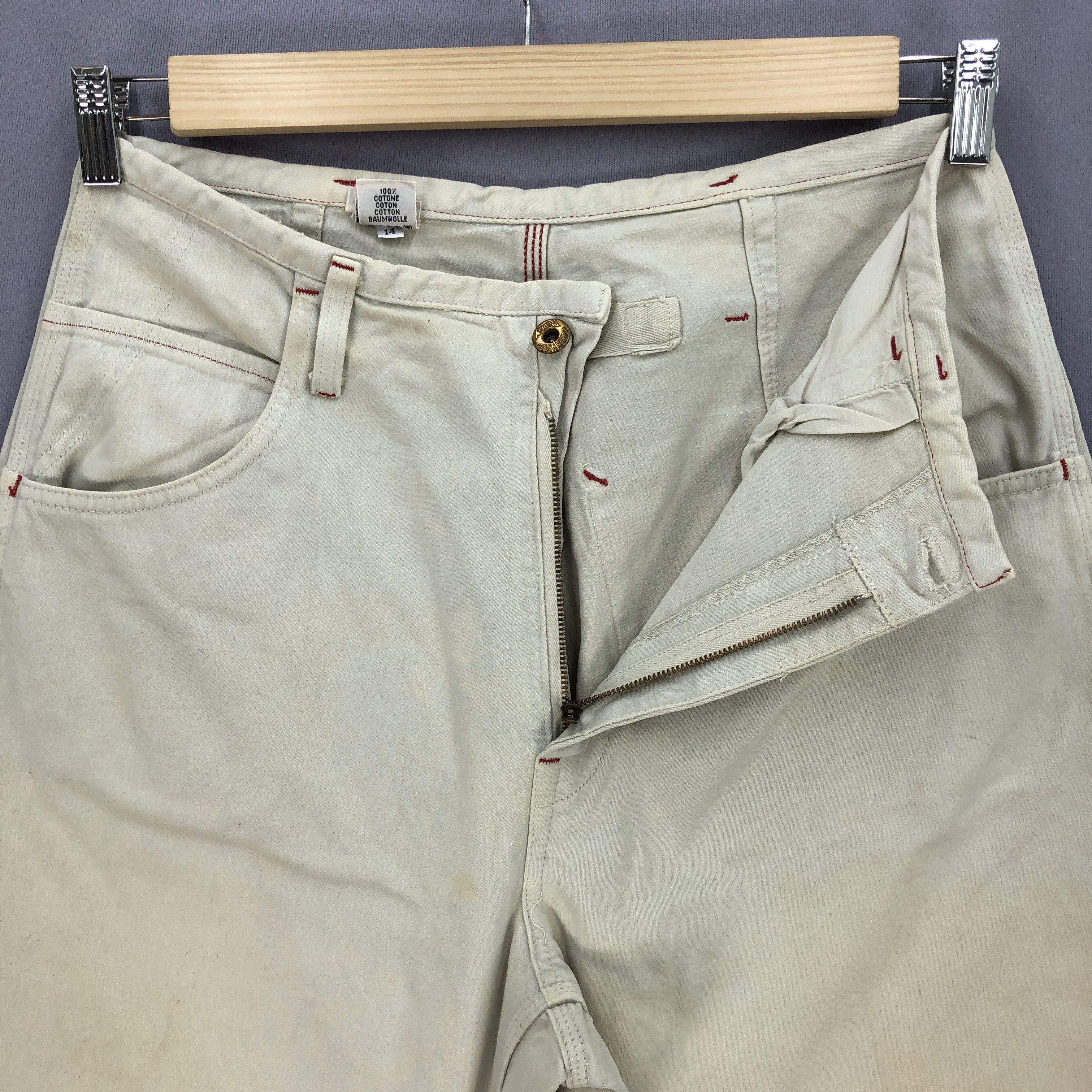 Replay Vintage Replay Buckle Back Jeans Workers Beige Denim Pants Size 28" / US 6 / IT 42 - 5 Thumbnail
