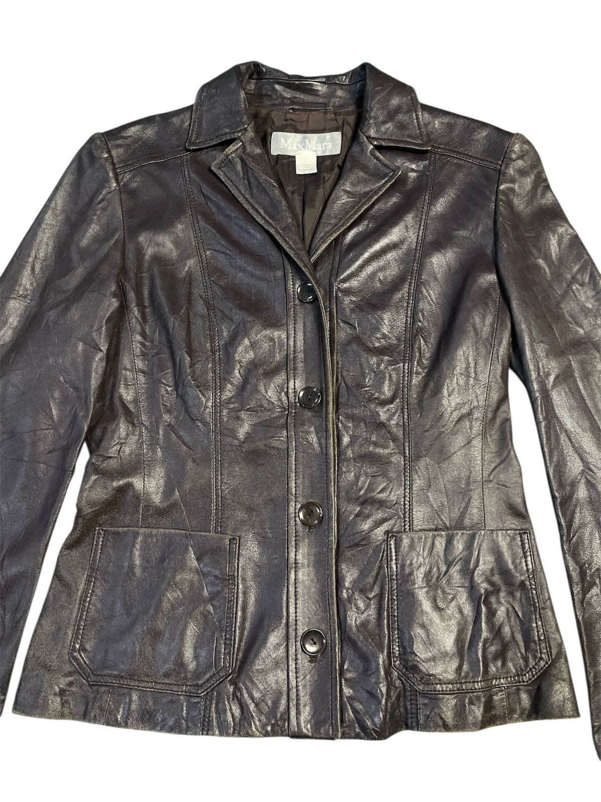 Max Mara Vintage Max Mara Leather Jacket Size S / US 4 / IT 40 - 3 Thumbnail