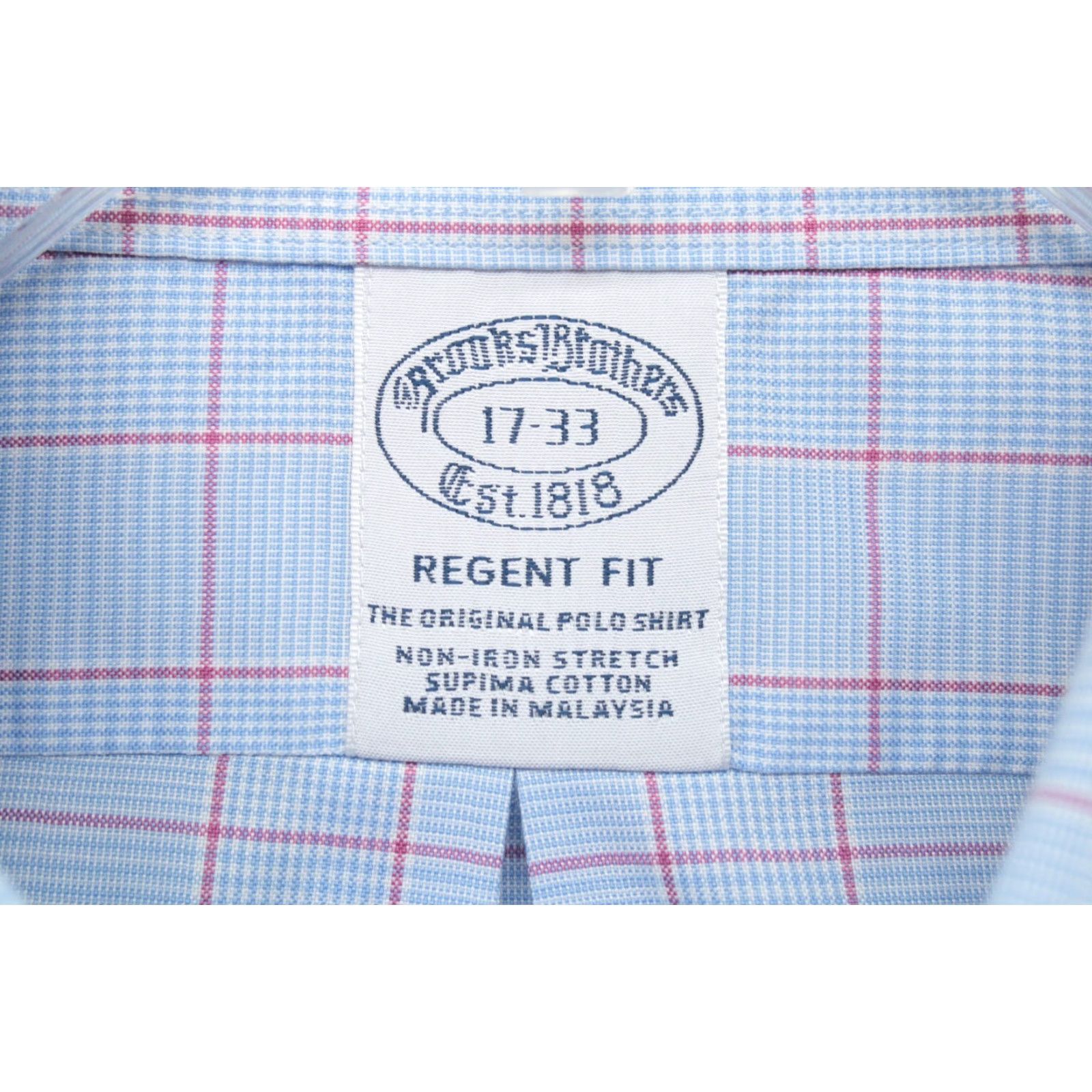 Brooks Brothers VINTAGE Brooks Brothers Regent Fit Shirt Men's 17-33 Blue Checks Squares Long Sleeve Size US XL / EU 56 / 4 - 3 Thumbnail