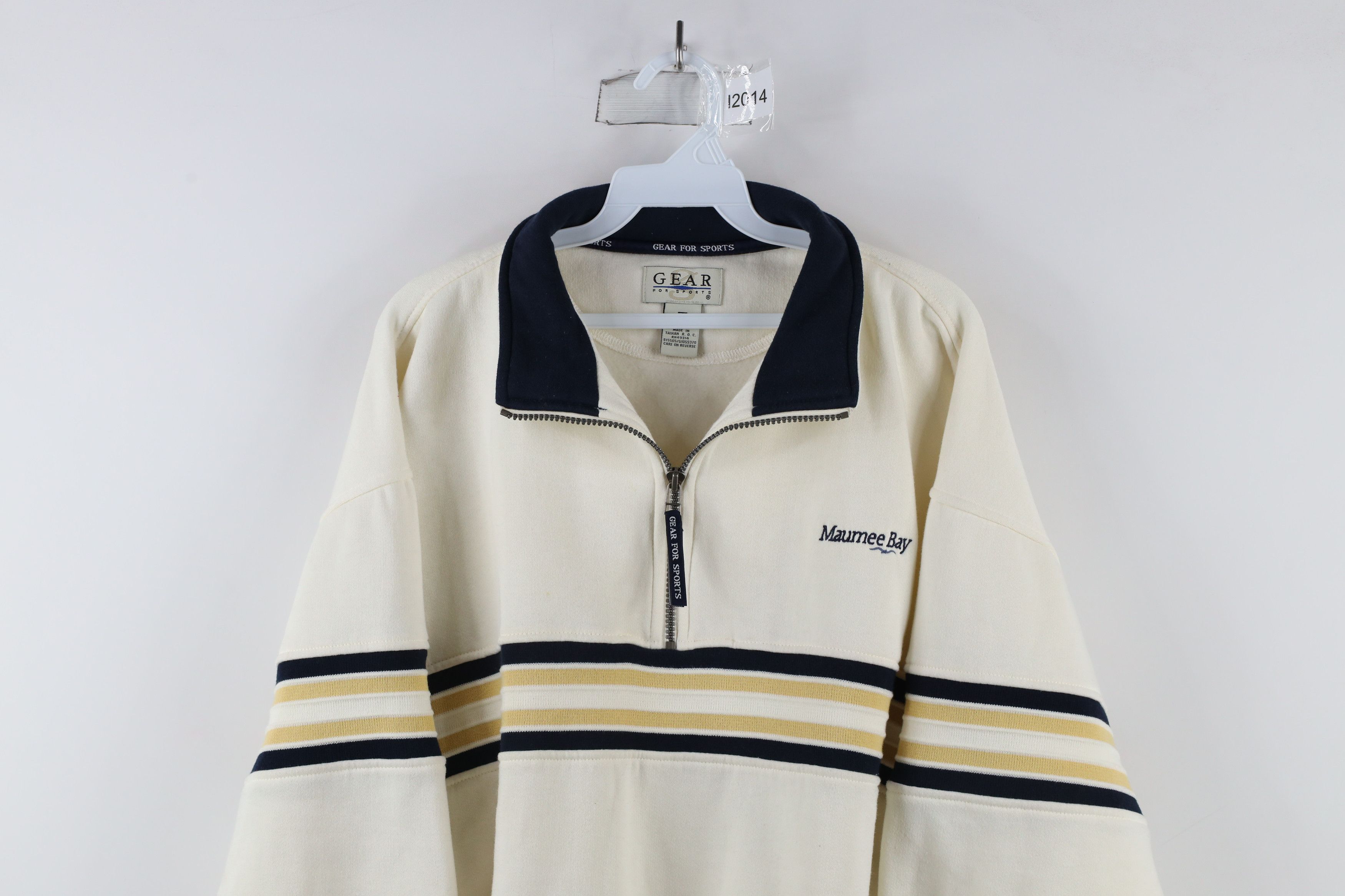 Vintage Vintage 90s Maumee Bay Half Zip Pullover Sweatshirt Cream Size US L / EU 52-54 / 3 - 2 Thumbnail