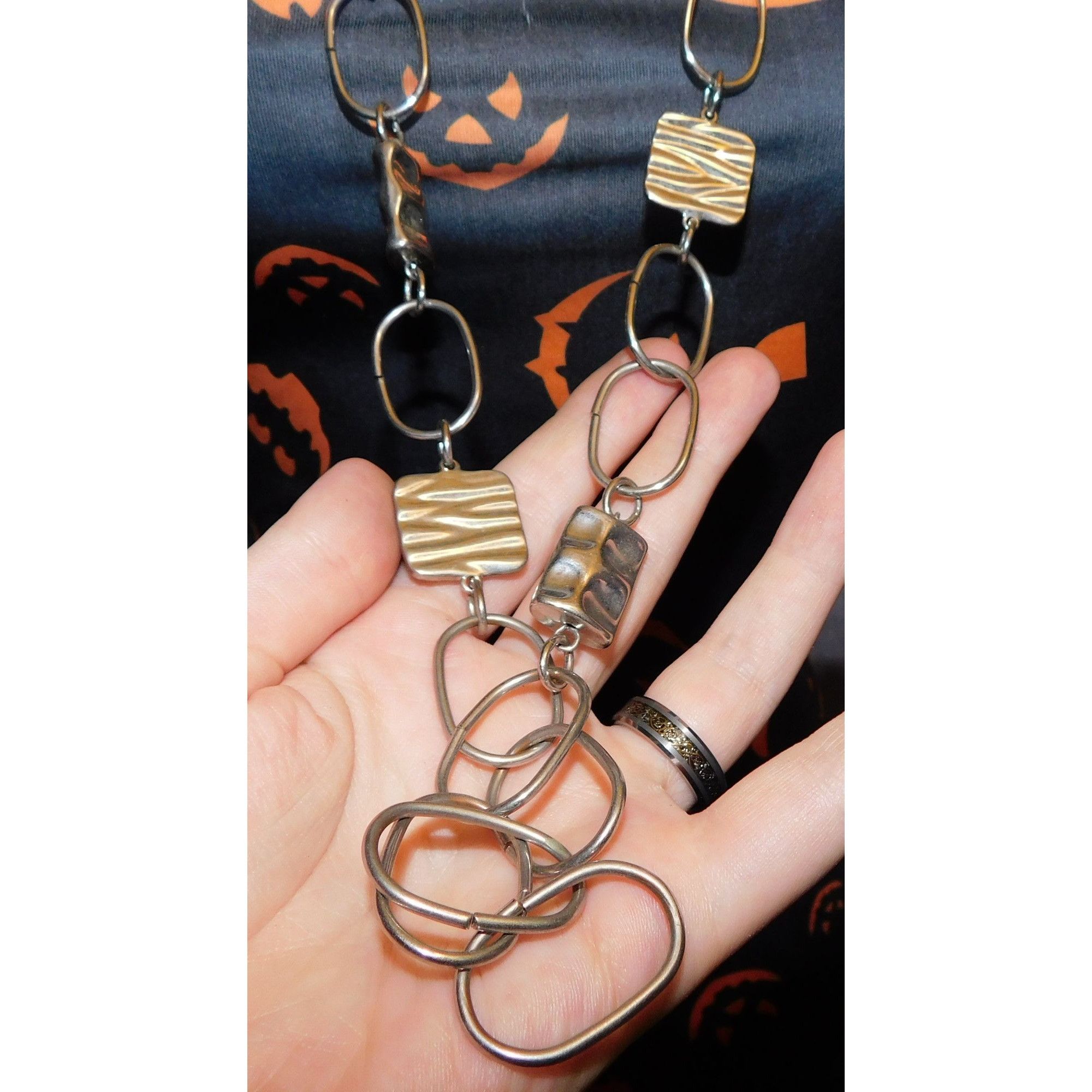 Chicos Chico's Silver Tone Abstract Link Necklace Size ONE SIZE - 2 Thumbnail