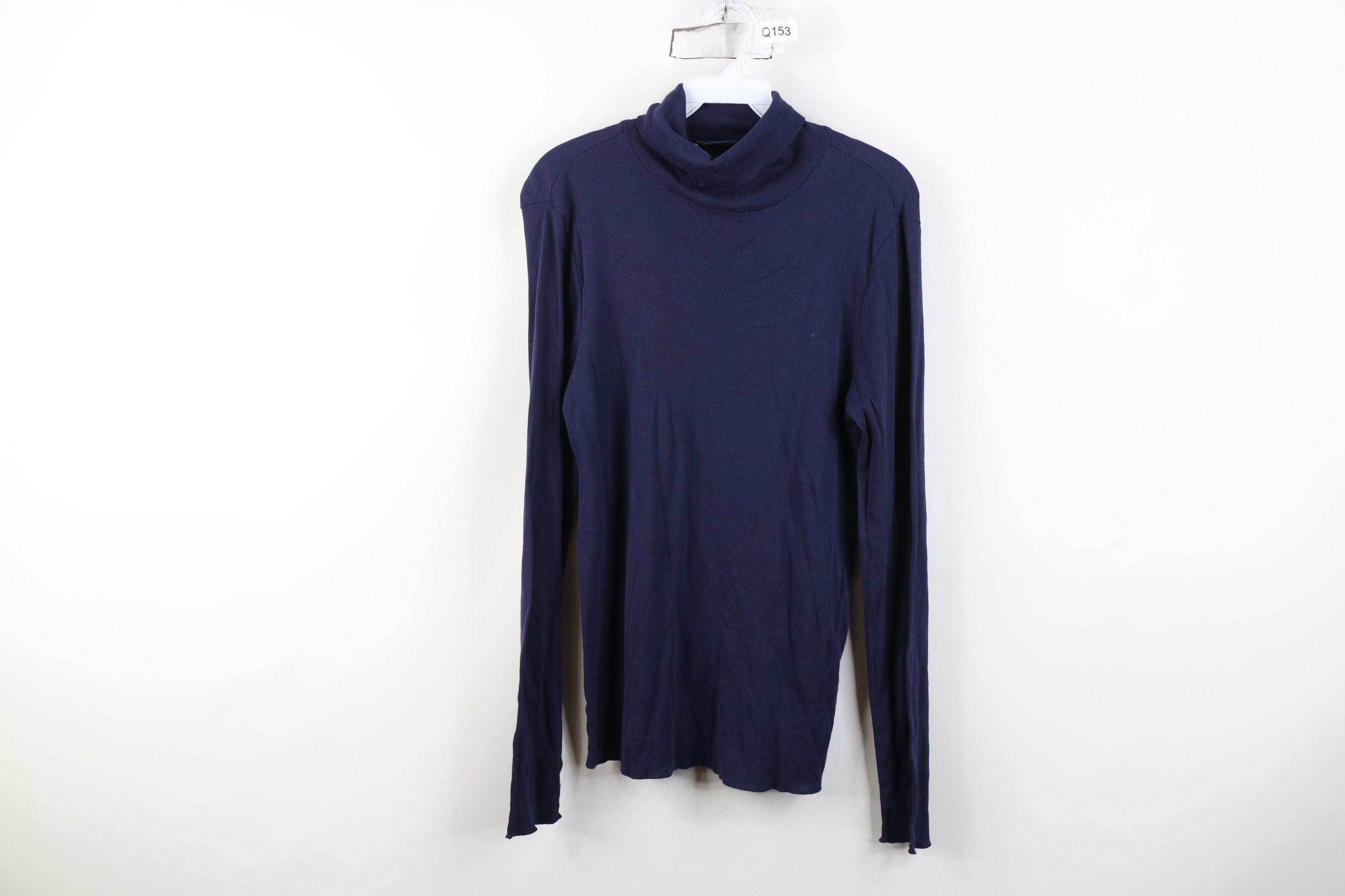 Polo Ralph Lauren Vintage 90s Ralph Lauren Ribbed Knit Turtleneck T-Shirt Blue Size XL / US 12-14 / IT 48-50 - 1 Thumbnail