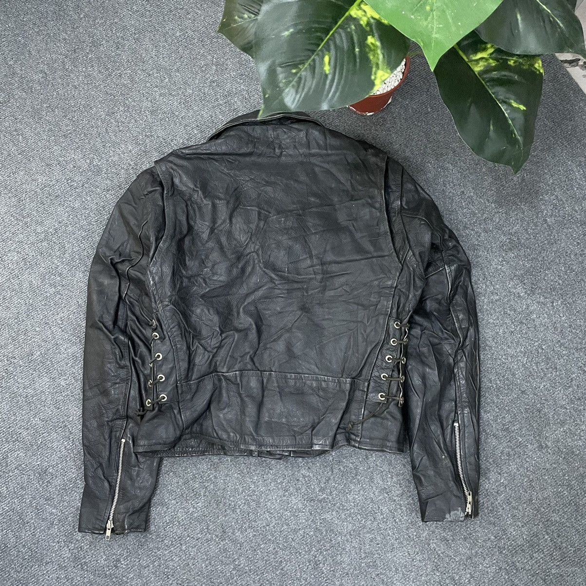 Vintage Double Collar Bikers Rockabilly Genuine Leather Jacket Size US M / EU 48-50 / 2 - 8 Thumbnail