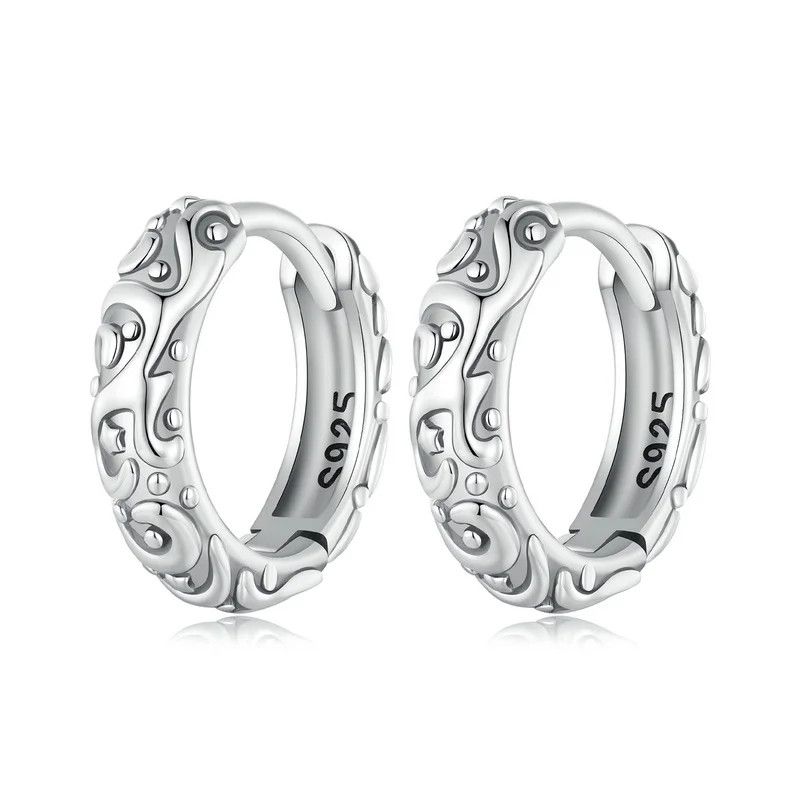 Other 925 Sterling Silver Vintage Pattern Earrings Size ONE SIZE - 1 Preview