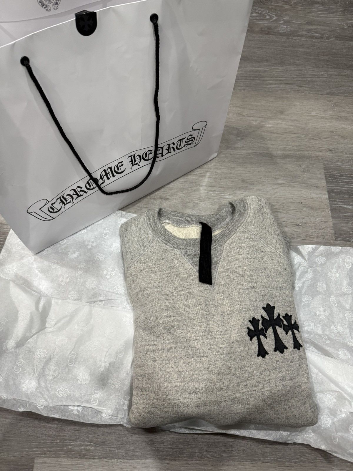 Chrome Hearts Chrome Hearts Triple Cross Patch Crewneck Size US L / EU 52-54 / 3 - 3 Thumbnail