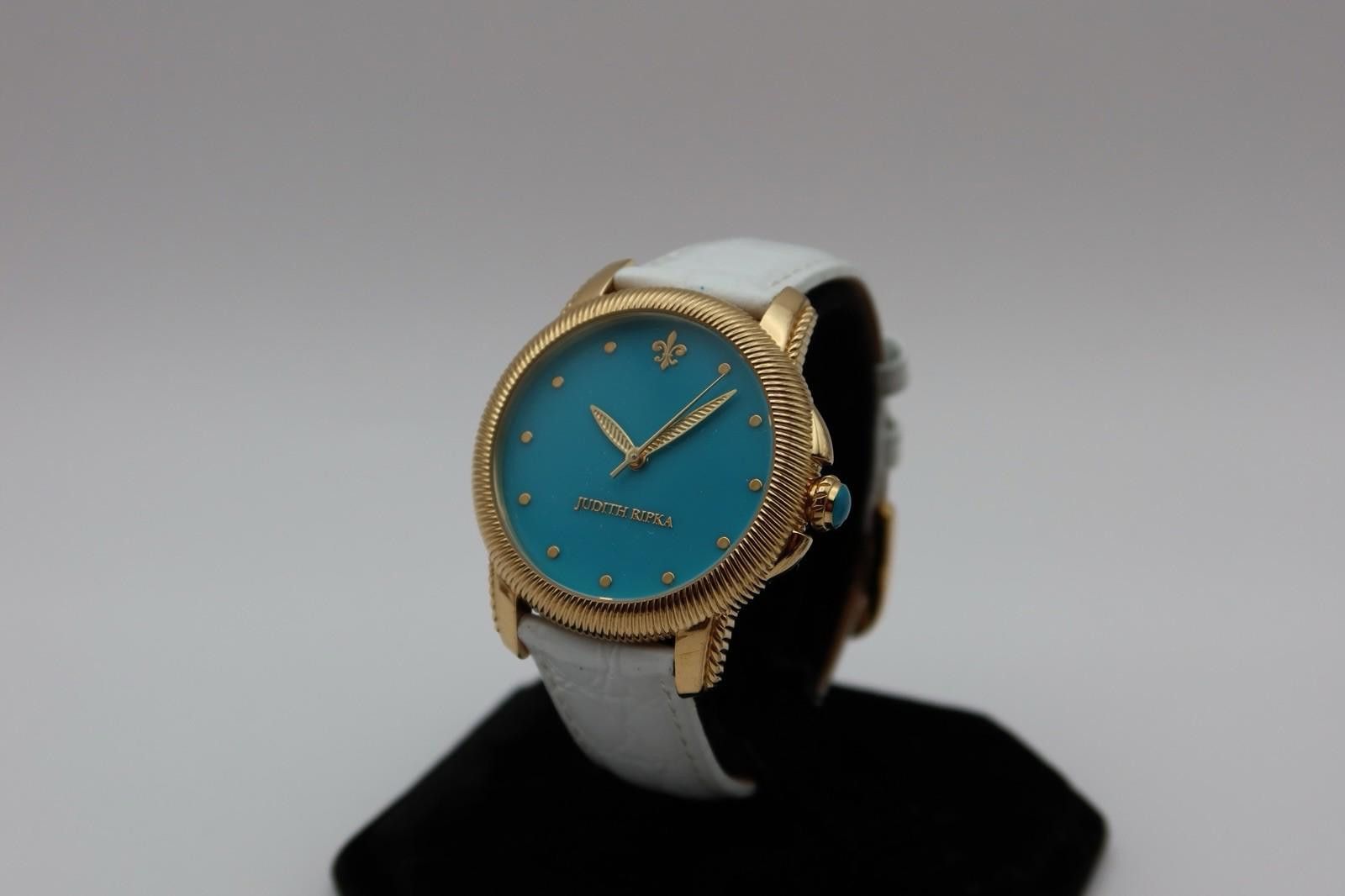 Designer Judith Ripka Beautiful Gold Tone Turquoise Dial Watch Size ONE SIZE - 2 Thumbnail