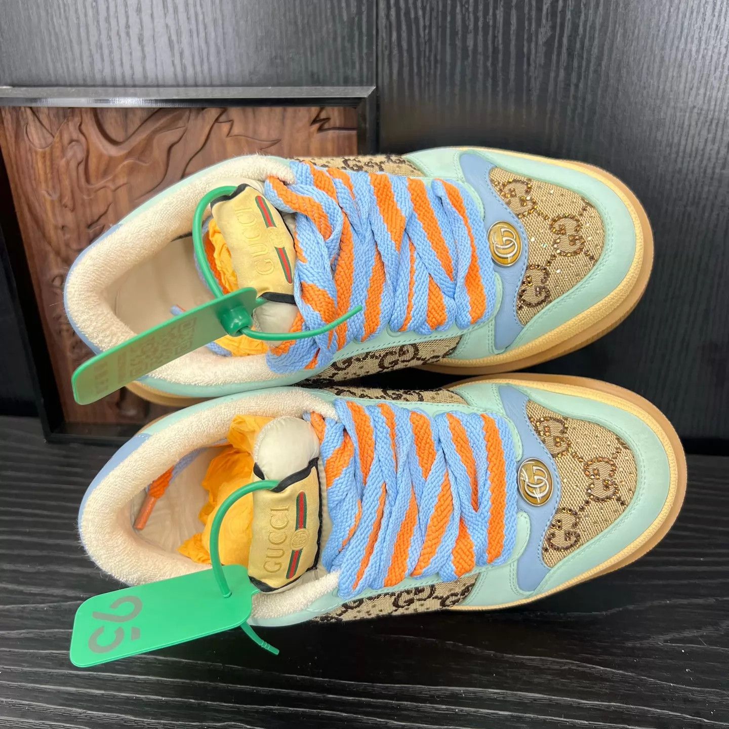 Gucci Gucci Pang Ding Brown Blue Pave 35 Size US 4.5 / IT 34.5 - 6 Thumbnail