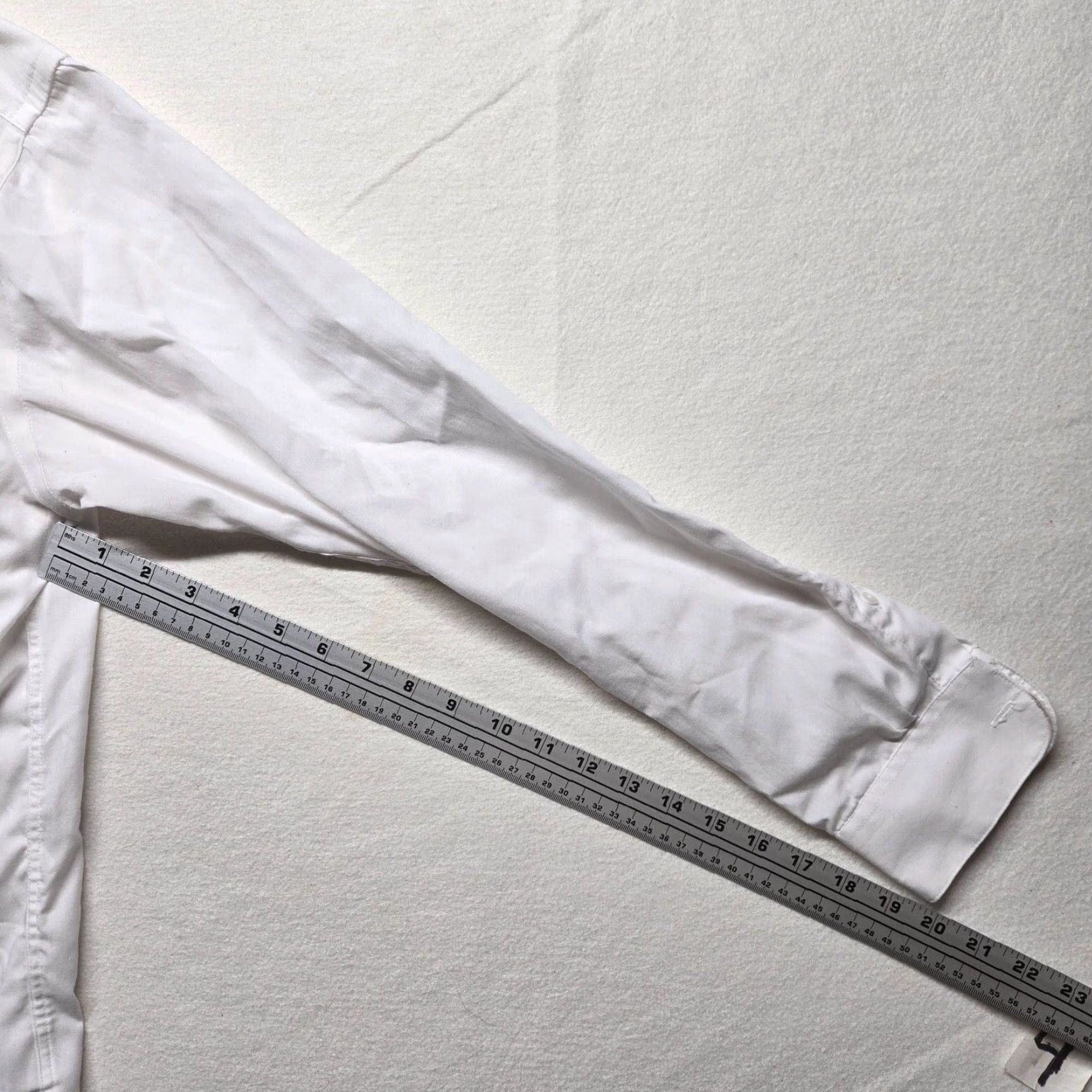 George VINTAGE George Classic Fit Dress Shirt Long Sleeve Adult Men's M Cotton Blend White Button Up Size 40R - 5 Thumbnail