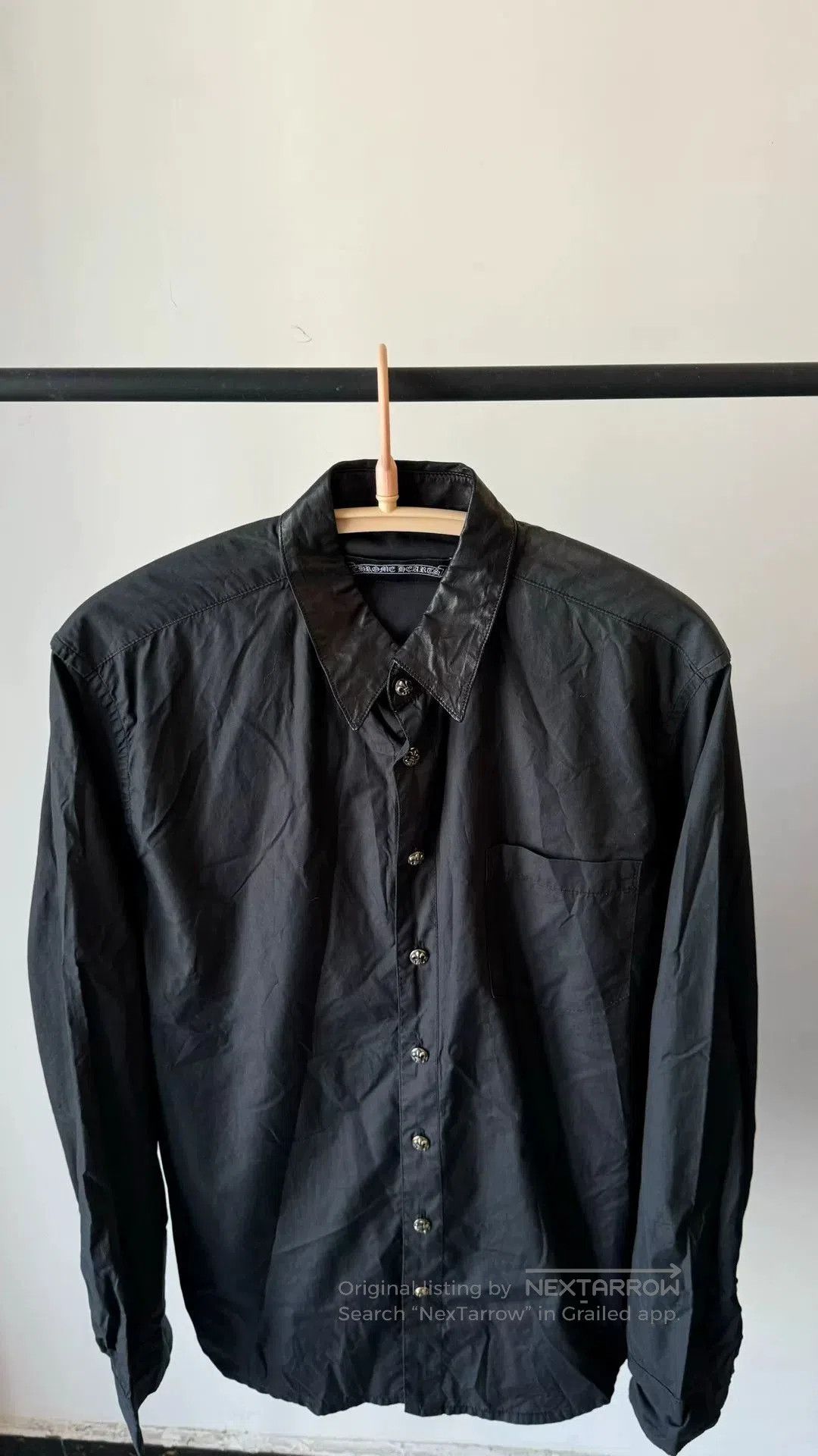 Chrome Hearts chrome hearts black leather panel shirt. Size US L / EU 52-54 / 3 - 3 Thumbnail