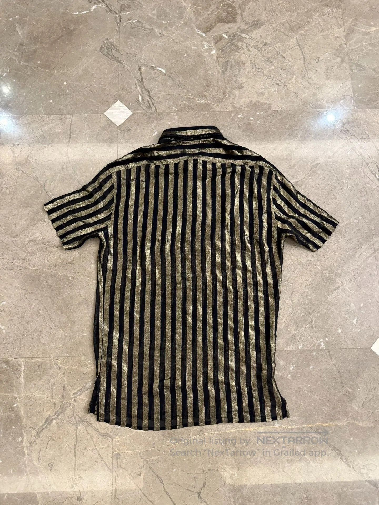Saint Laurent Paris Saint Laurent Black Striped Silk Shirt. Size US XXS / EU 40 - 2 Thumbnail
