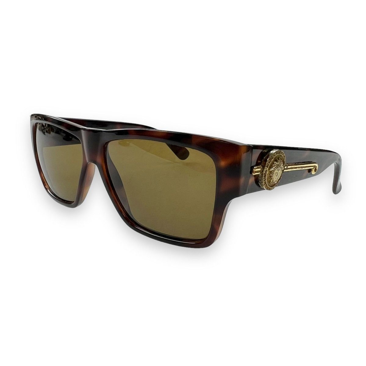 image of Versace Mod 372/dm Tortoise Shell Sunglasses in Brown, Men's