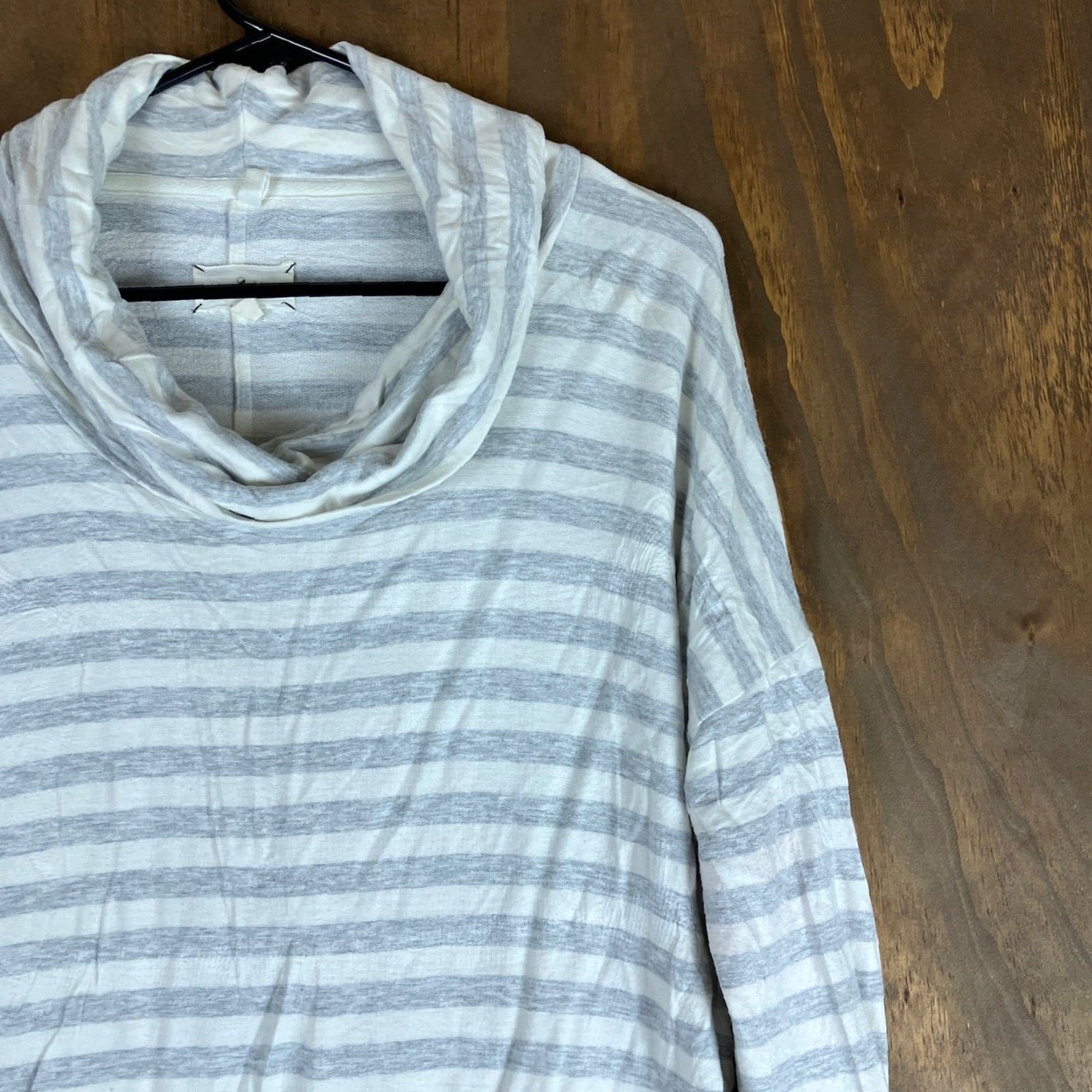 Lou & Grey Lou & Grey Womens Sweater Gray White Striped Cowl Neck Long Sleeve Stretch M Size M / US 6-8 / IT 42-44 - 5 Thumbnail