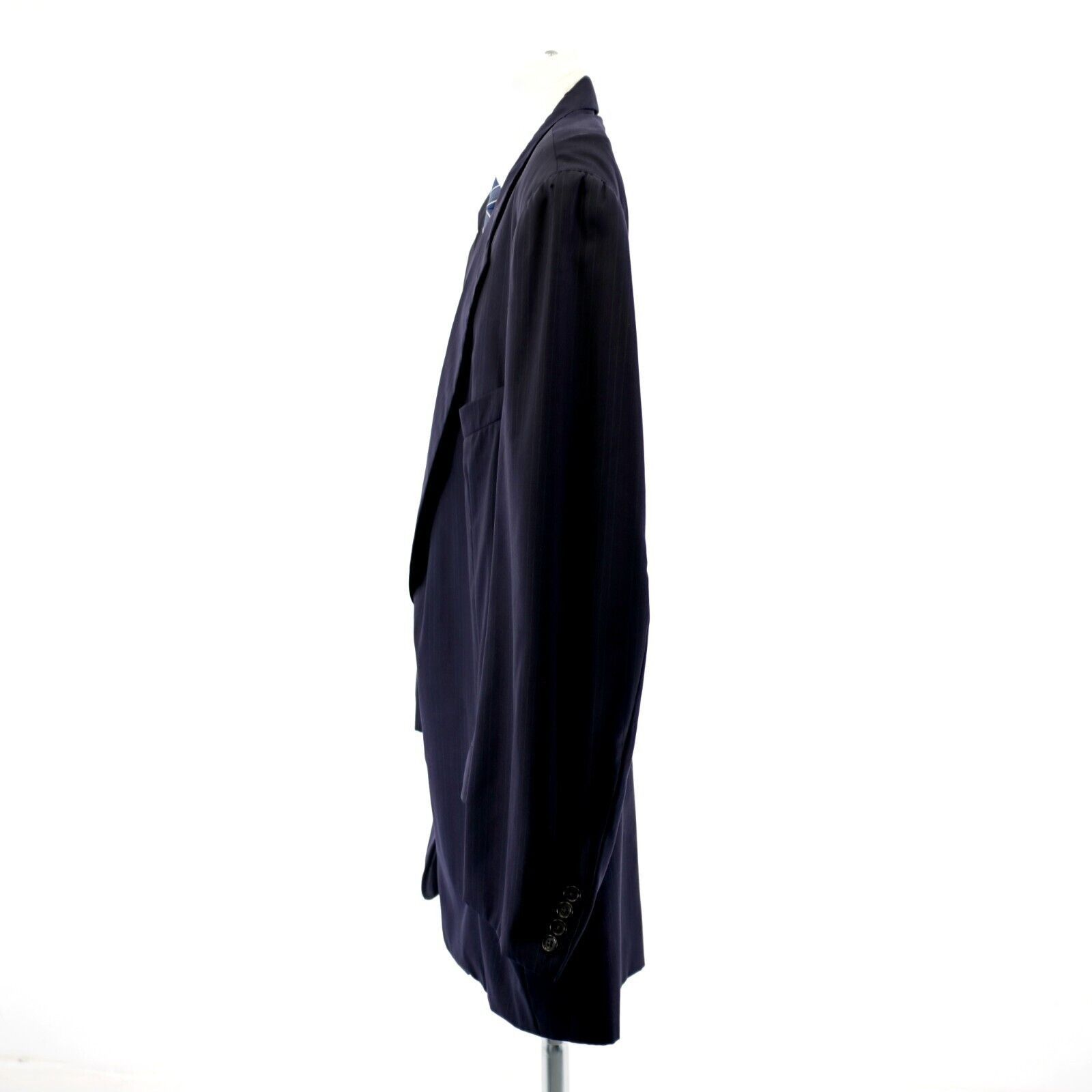 Hickey Freeman DAMAGED Hickey Freeman Wool Blue W/ Multi-Colored Striped 50 Size 50L - 8 Thumbnail