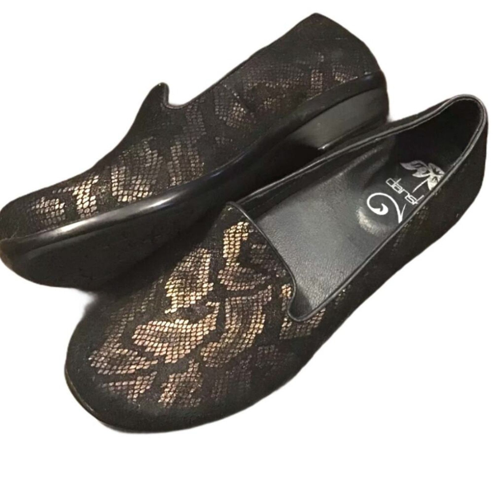 Dansko Dansko Snake Gold Black Slip On Comfort Shoes Size US 6.5 / IT 36.5 - 4 Thumbnail
