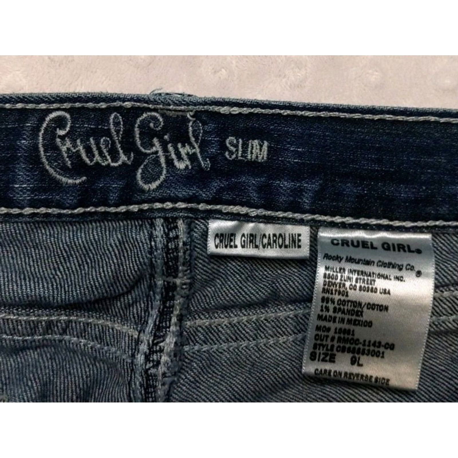 Vintage Cruel Girl Jeans Caroline Slim 9 Long Dark Wash 29x33 Denim Stretch 5-Pocket Womens Straight Blue Size 30" / US 8 / IT 44 - 5 Thumbnail