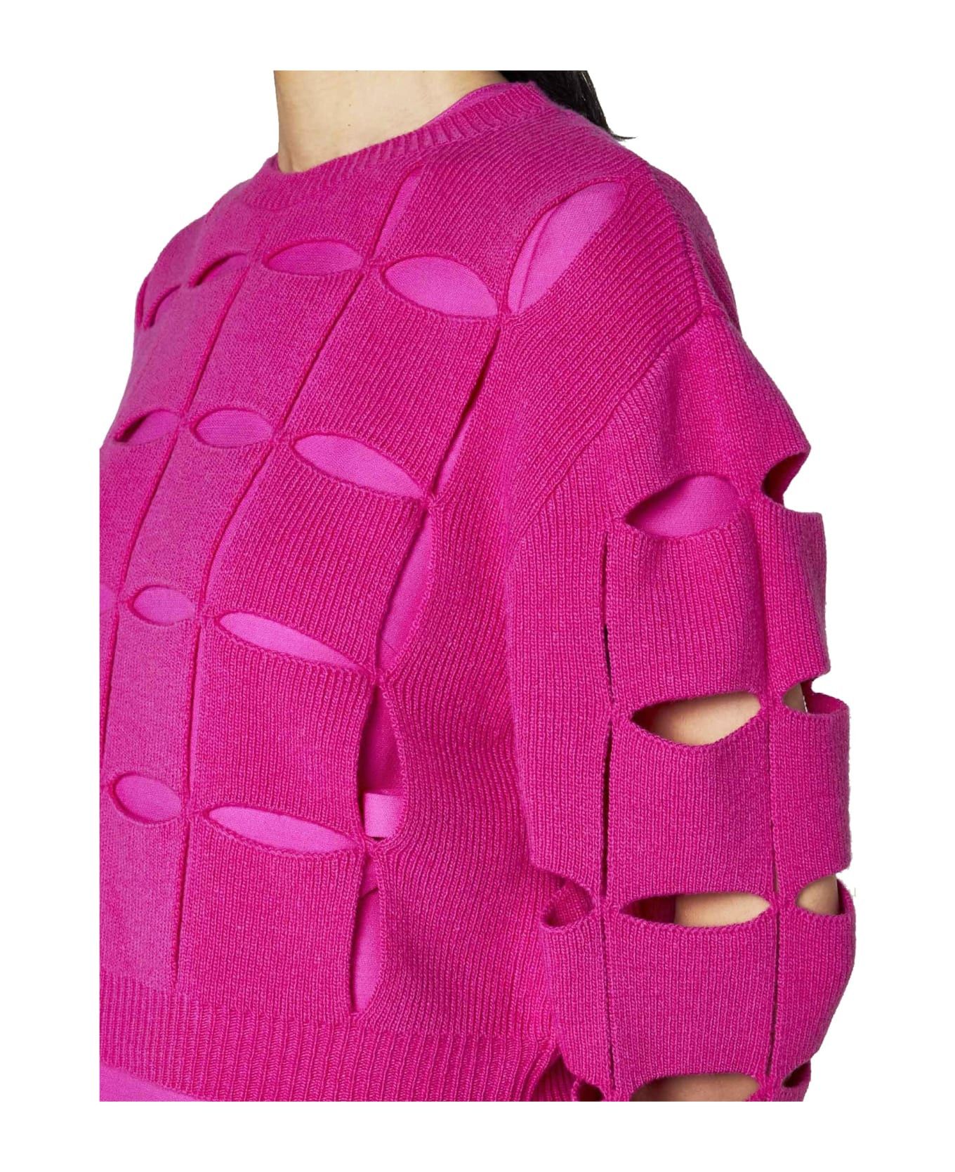 Valentino o1y0326 Crewneck Sweater in Fuchsia Size S / US 4 / IT 40 - 4 Thumbnail