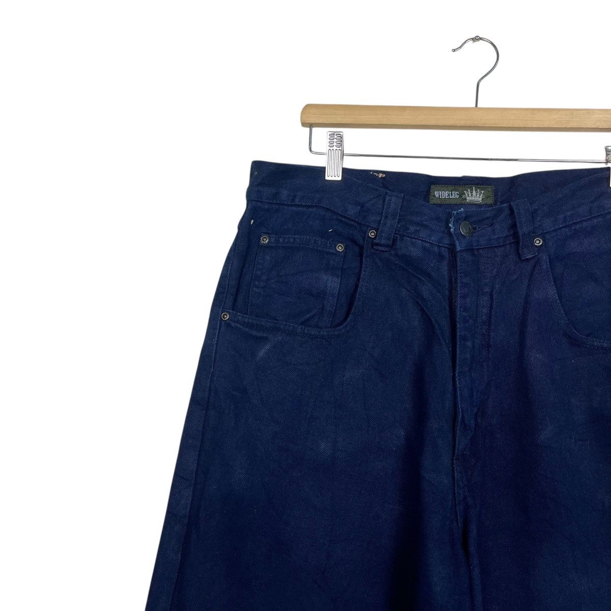 American Apparel Vintage Wideleg Dark Blue Denim Jeans Size US 35 - 6 Thumbnail