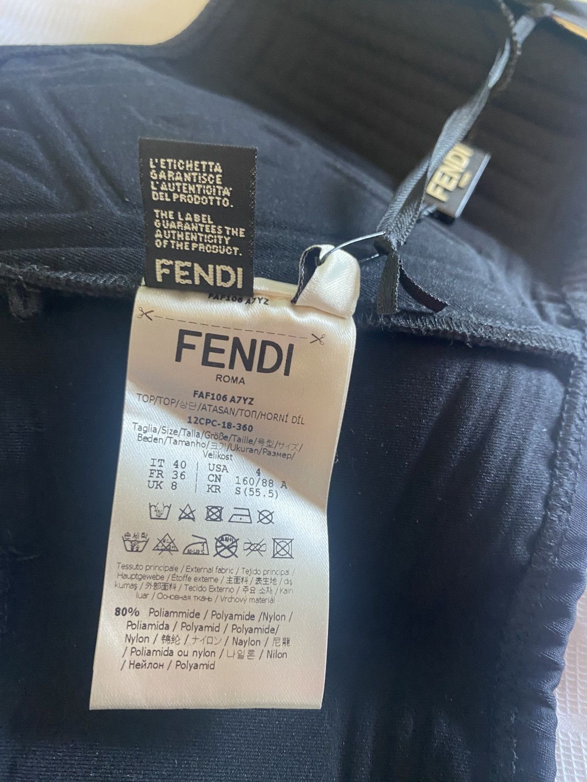 Fendi Fendi FFreedom Neoprene Rubber FF Scoop Cropped Bra Top Size S / US 4 / IT 40 - 7 Thumbnail