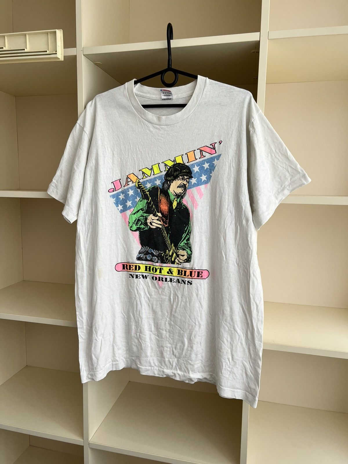 Fruit Of The Loom Vintage 1990 Carlos Santana Jammin Tee L New Orleans USA Size US L / EU 52-54 / 3 - 3 Thumbnail