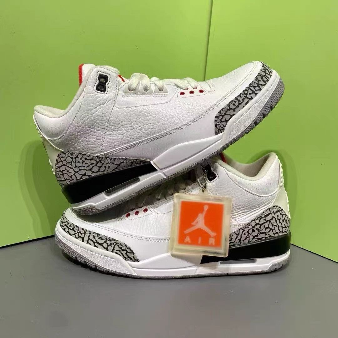Jordan Brand Air Jordan 3 White Cement Basketball Shoes K15 Size US 9 / EU 42 - 3 Thumbnail