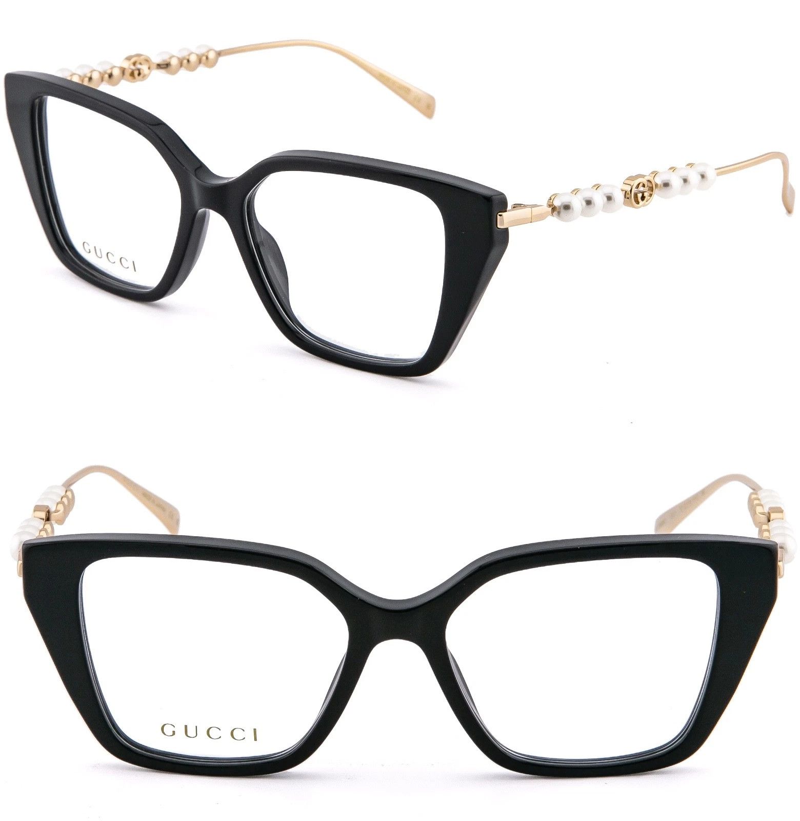 Gucci GUCCI GG1969O 1969 Gold Black Pearl Metal Eyeglasses 001 Size ONE SIZE - 1 Thumbnail