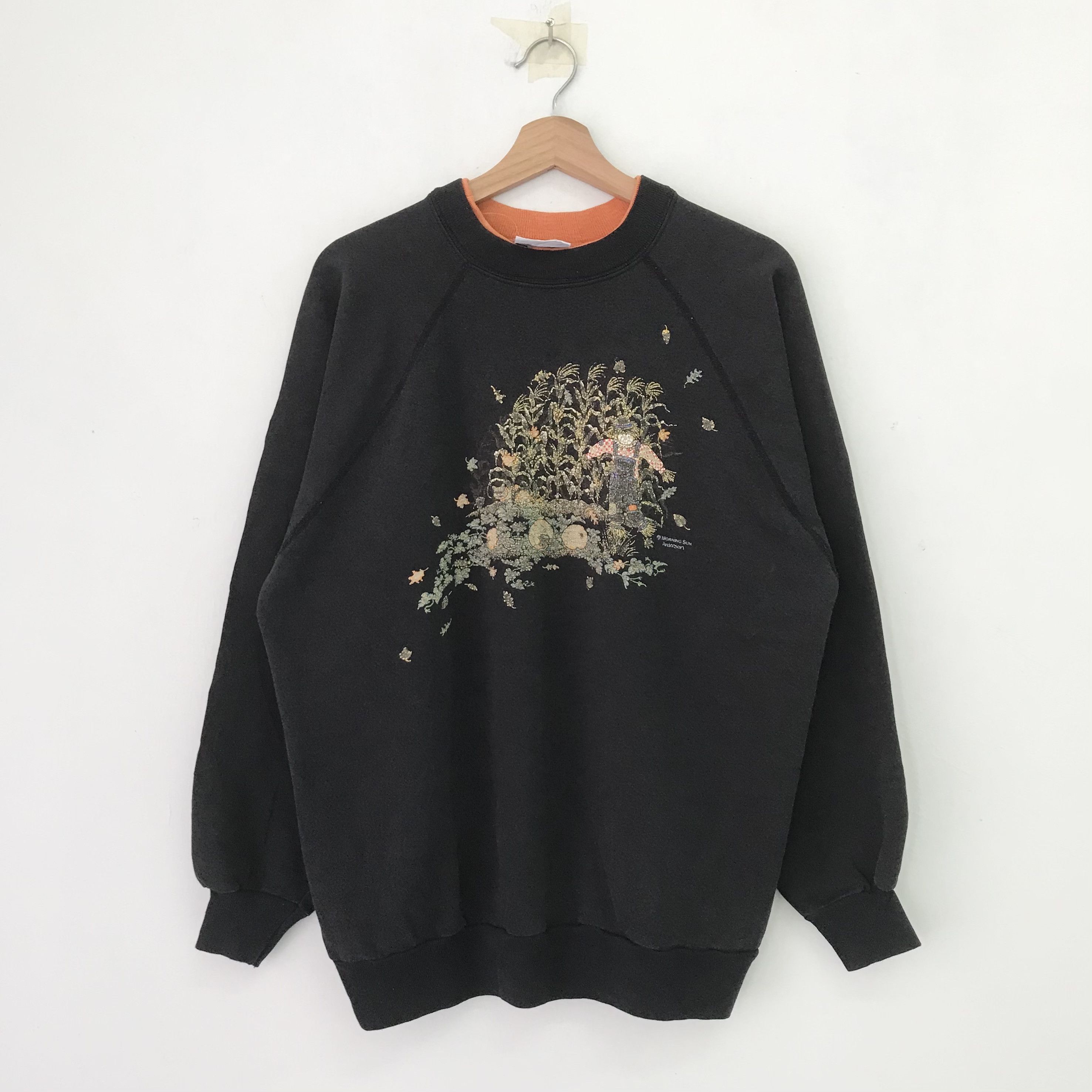 Vintage Vintage 90s Morning Sun Black Sweatshirt - 644 Size US XXL / EU 58 / 5 - 1 Thumbnail