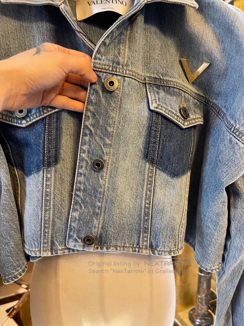 Valentino Valentino Logo cape dropped shoulder silhouette denim jack Size M / US 6-8 / IT 42-44 - 5 Thumbnail