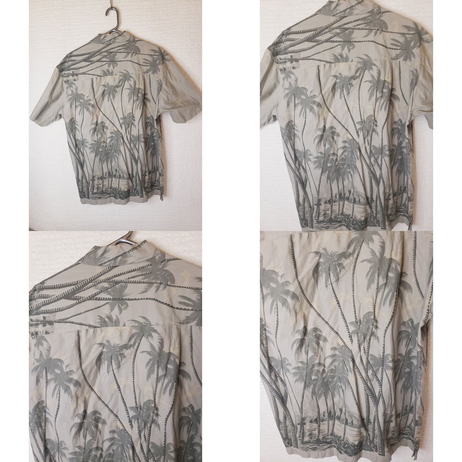 Vintage J Peterman Co. Shirt Men's M Beige Fade Palms Print Hawaiian Beach Camp Cotton Size US M / EU 48-50 / 2 - 8 Thumbnail