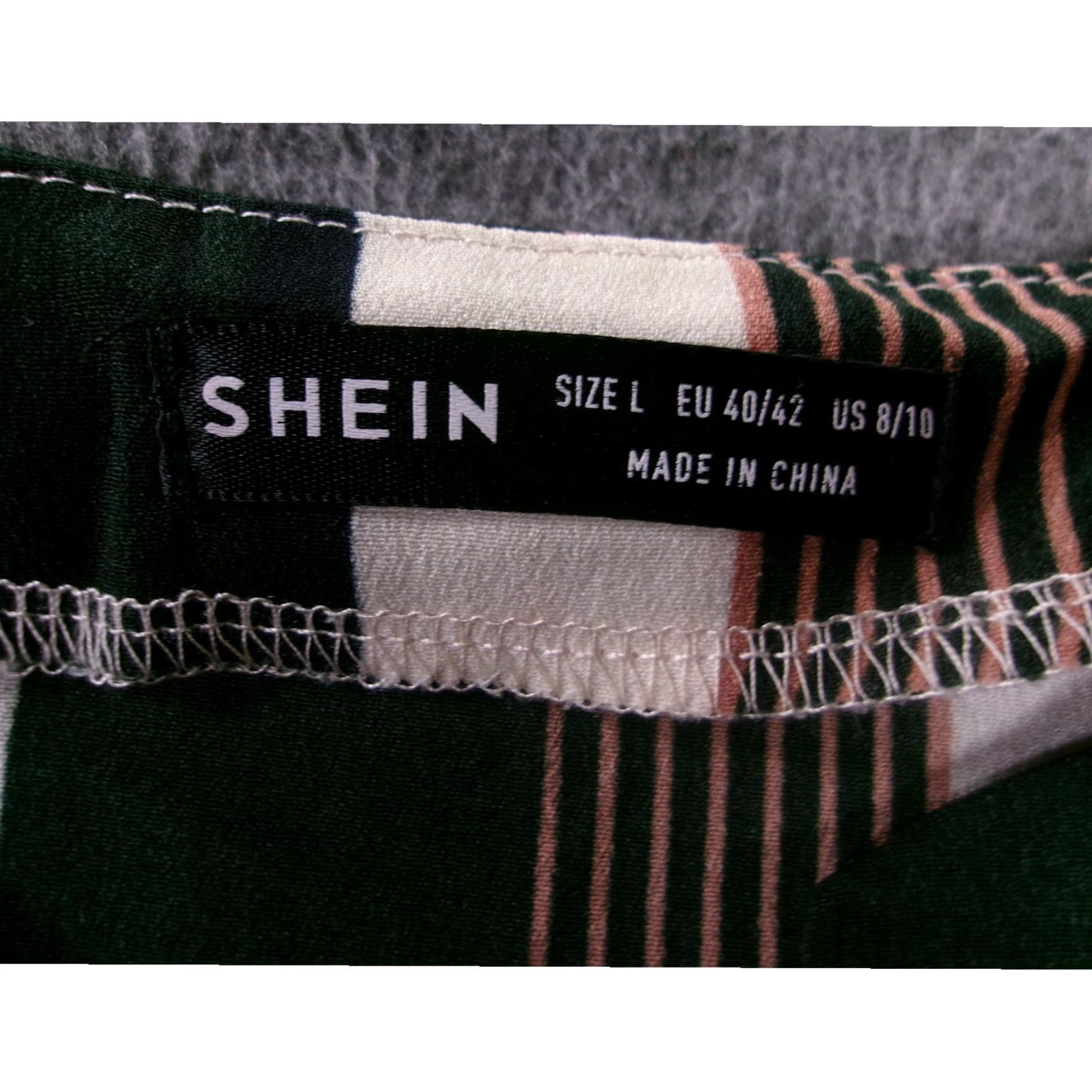 Shein SHEIN Blouse Womens Multicolor Short Sleeve V-Neck Striped Casual Chic Spring Summer Relaxed Lightweight Polyester Machine Washable Size L / US 10 / IT 46 - 6 Thumbnail