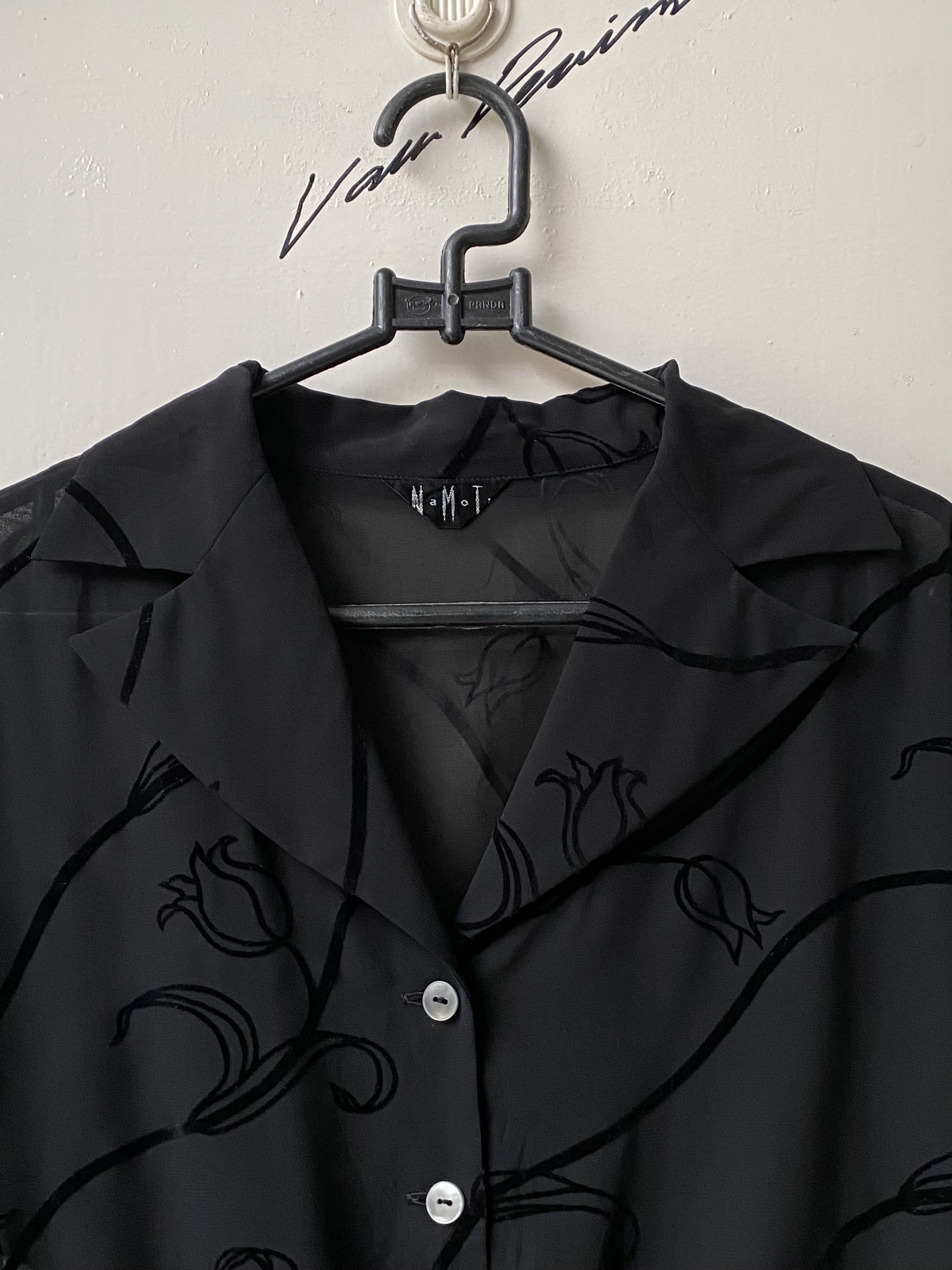 Japanese Brand NAMOTO Punk Bondage Black Mesh Blouse Size XS / US 0-2 / IT 36-38 - 12 Thumbnail