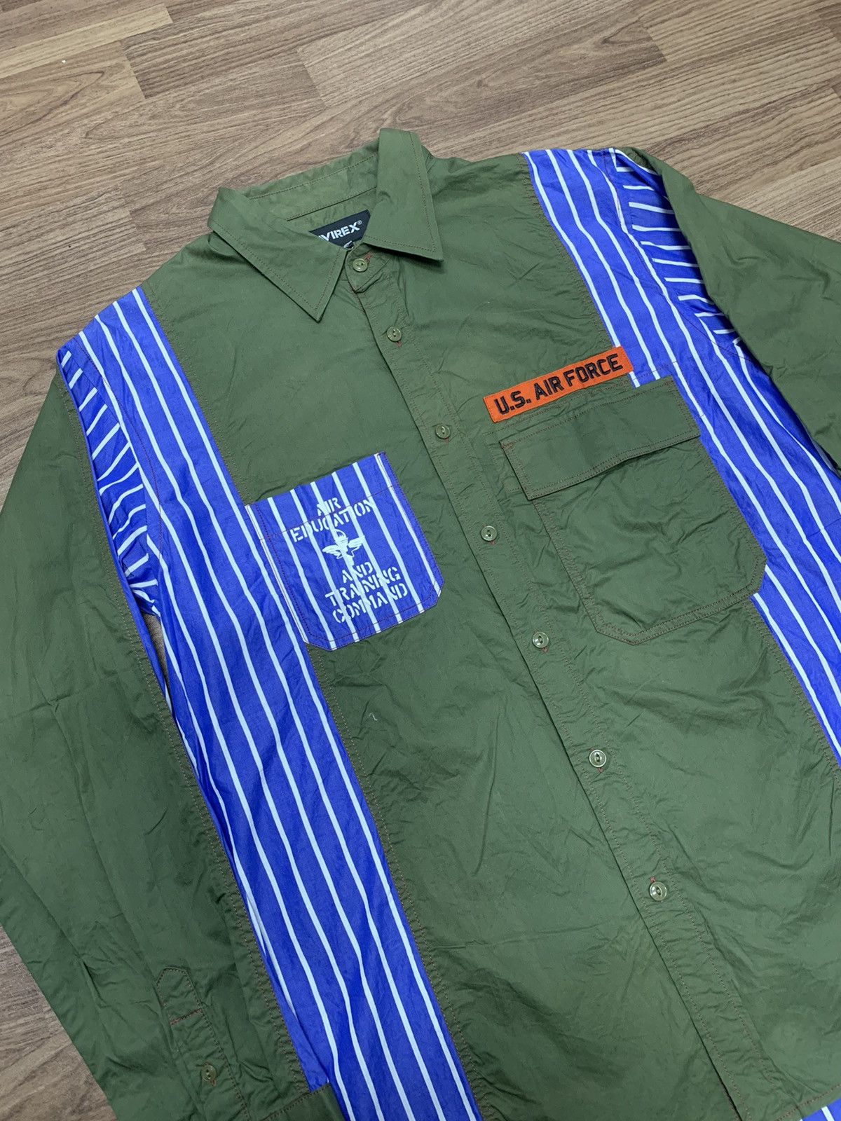 Avirex 🇯🇵 Remake Stripe Military Shirt 🇯🇵 Size US XL / EU 56 / 4 - 2 Thumbnail