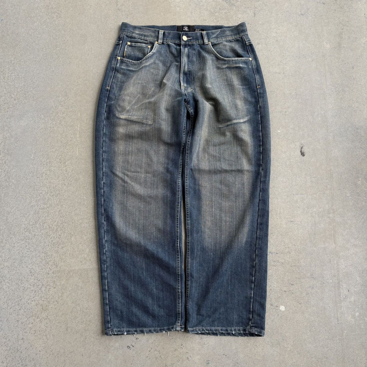 Japanese Brand × Vintage Crazy Y2K Baggy BC Jeans Washed Denim Embroidered Pockets Size US 38 / EU 54 - 7 Thumbnail