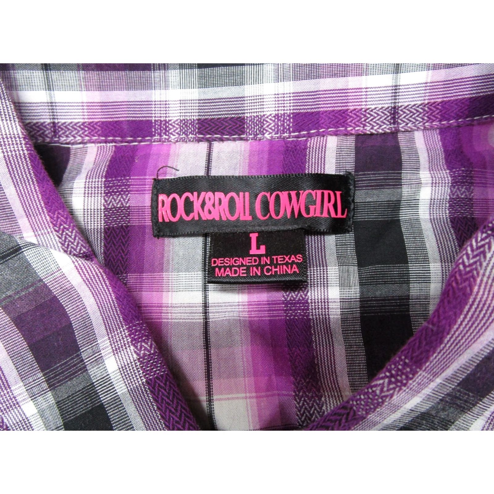 Vintage Rock&Roll Cowgirl Shirt Western Rhinestones Button-Up Size M Purple Read Read? Size M / US 6-8 / IT 42-44 - 2 Thumbnail