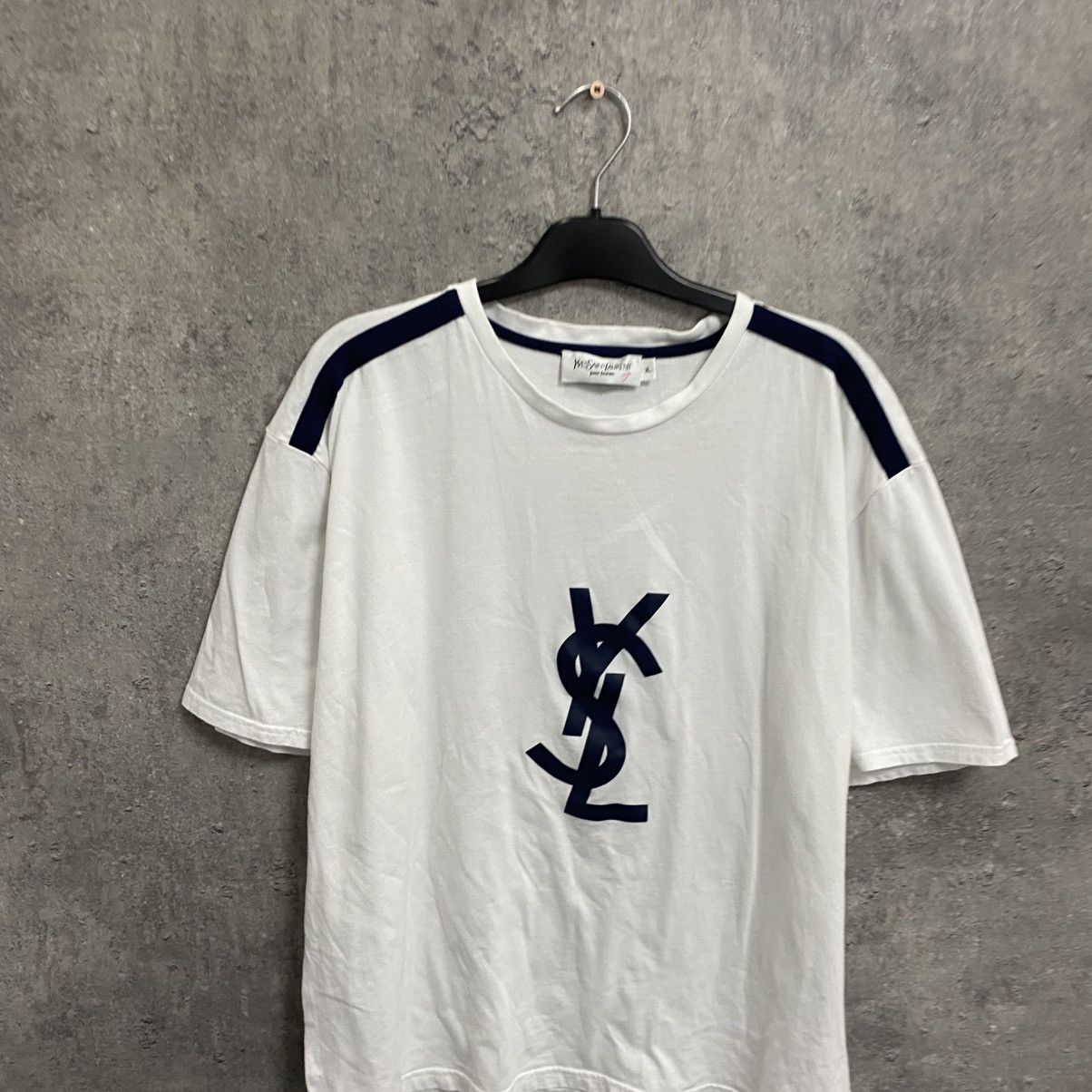 Yves Saint Laurent Vintage Yves Saint Laurent T-Shirt Big Logo YSL White Size US XL / EU 56 / 4 - 2 Thumbnail