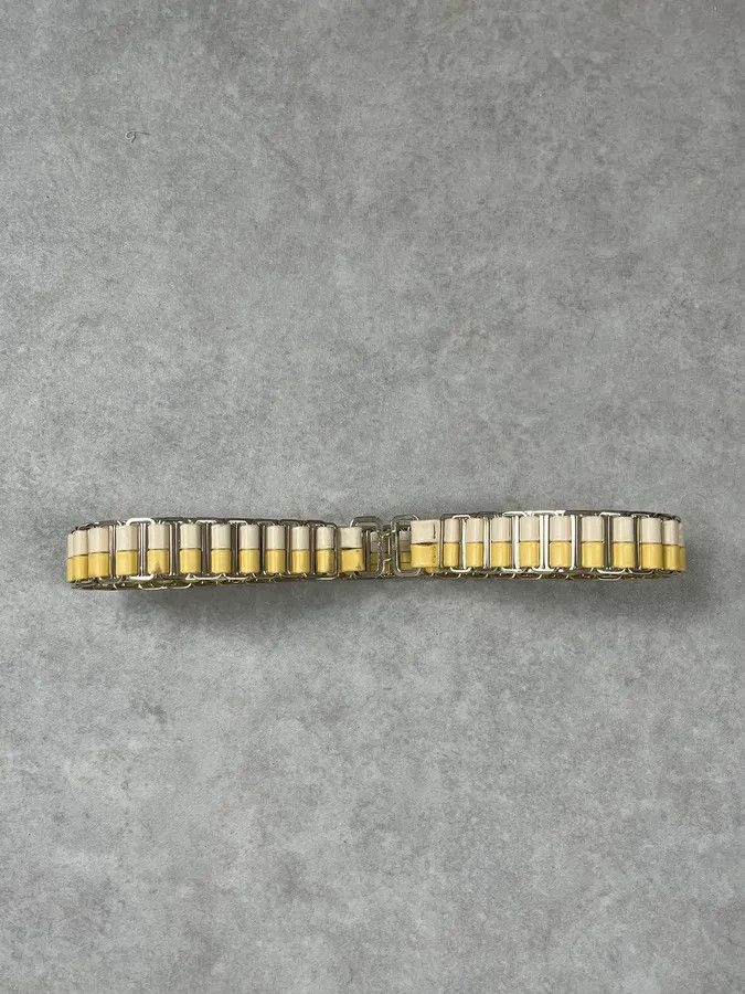 Chanel Chanel Cream & Yellow Steel And Leather Belt Size ONE SIZE - 3 Thumbnail