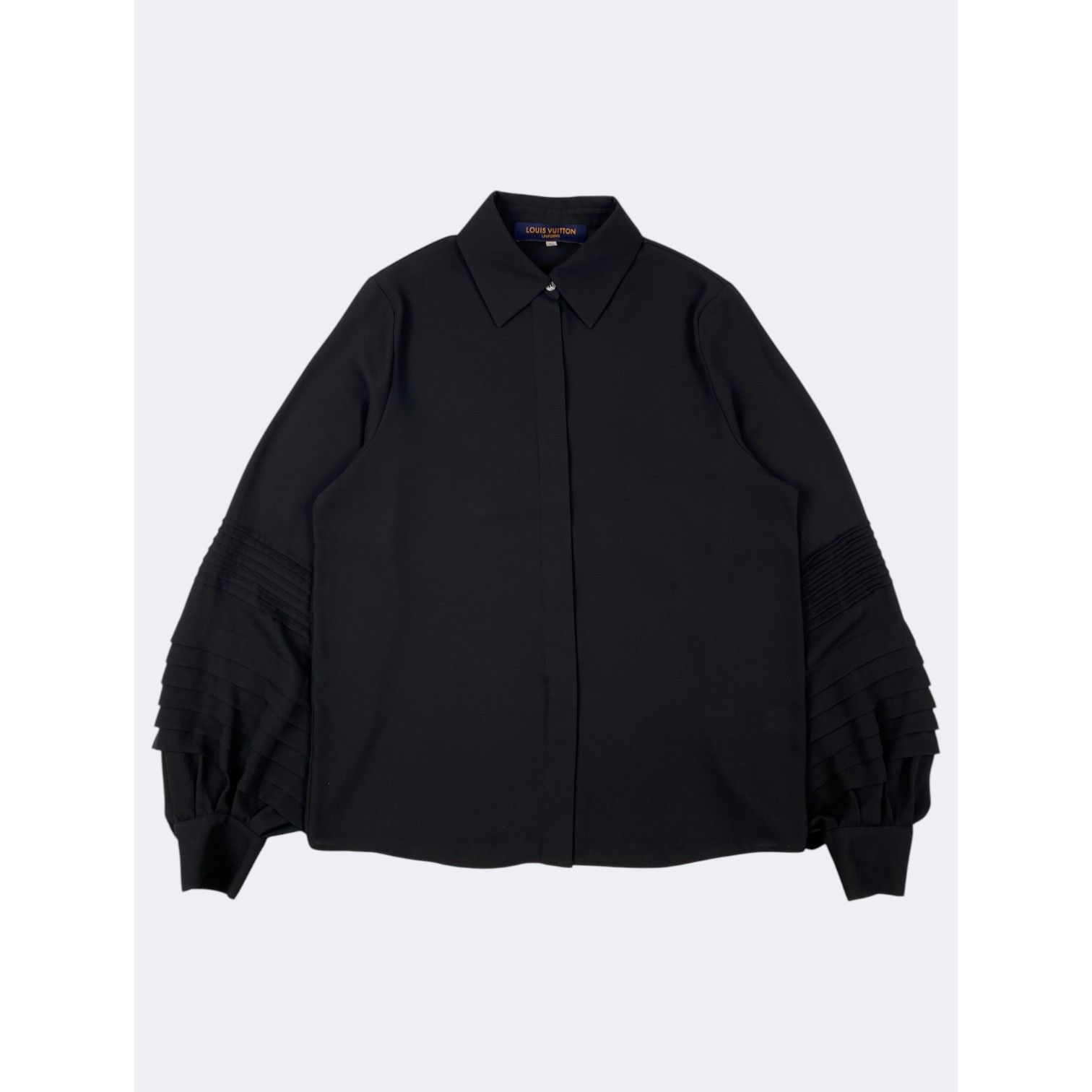 Uniforms Pleated Sleeves Long Sleeve Blouse