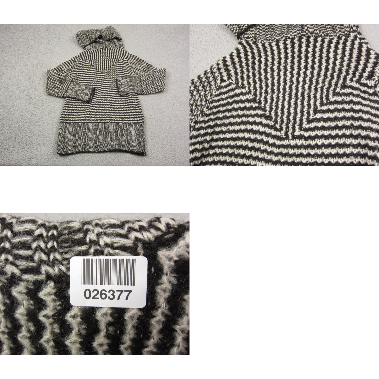 Vintage ii Sisters Sweater Pullover Womens M Black Striped Turtleneck Mohair Knit Knitwear 90s Vintage? Size M / US 6-8 / IT 42-44 - 9 Thumbnail