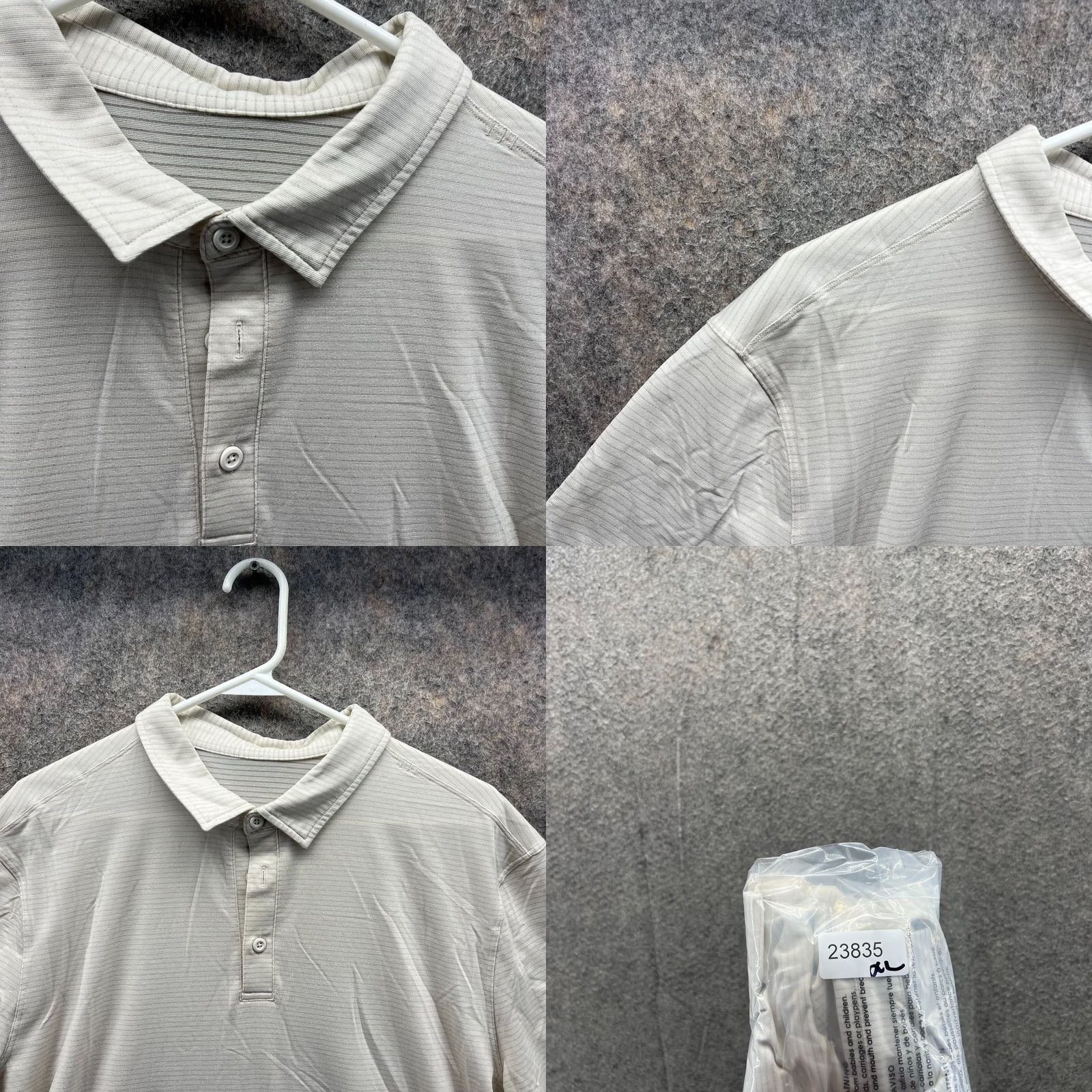 Lululemon Lululemon Polo Shirt Men XL Beige Polyester Stretch Preppy Shirt Short Sleeve Casual Moderate Size US XL / EU 56 / 4 - 8 Thumbnail
